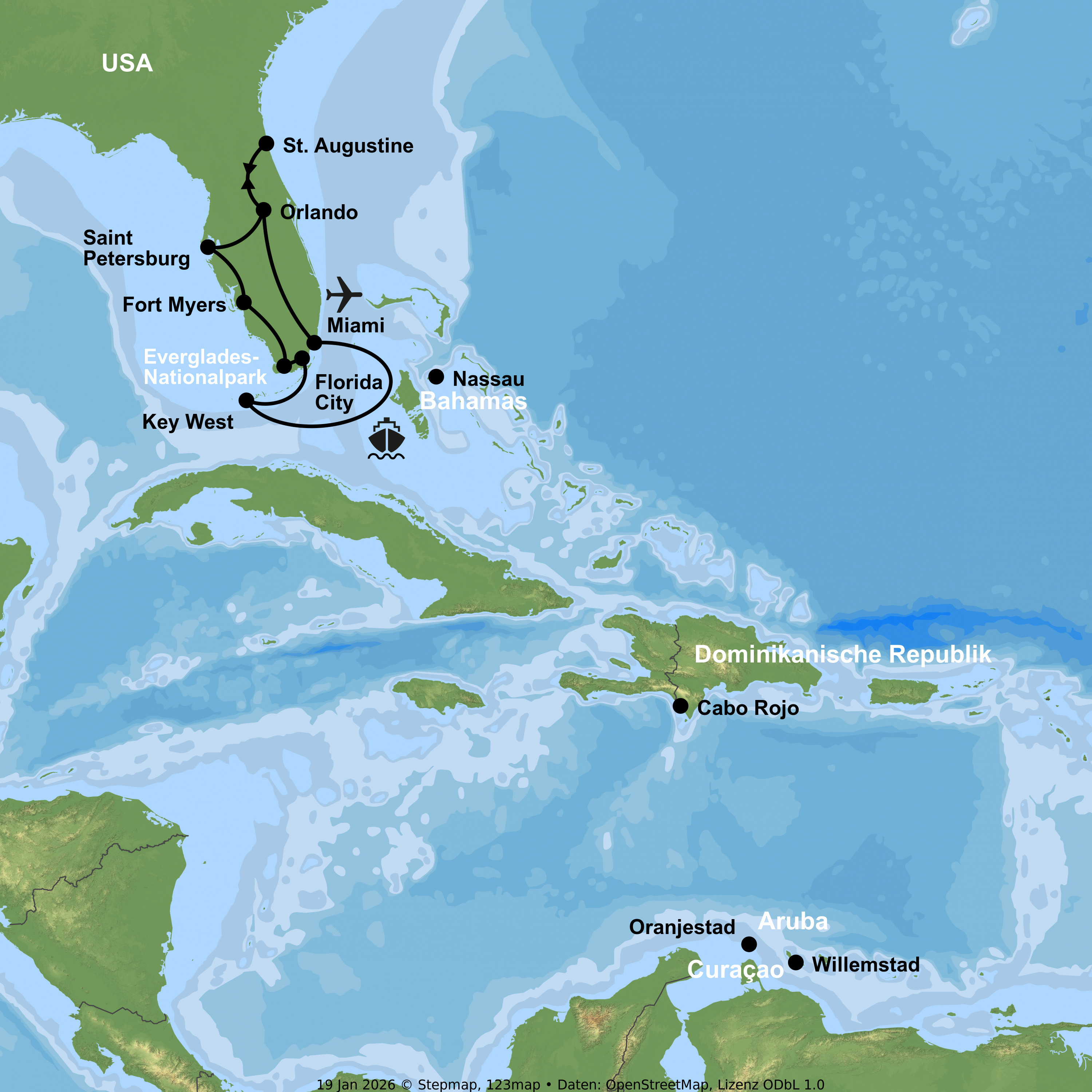 Kreuzfahrt mit der Freedom of the Seas ab/an Miami inkl. Florida-Rundreise