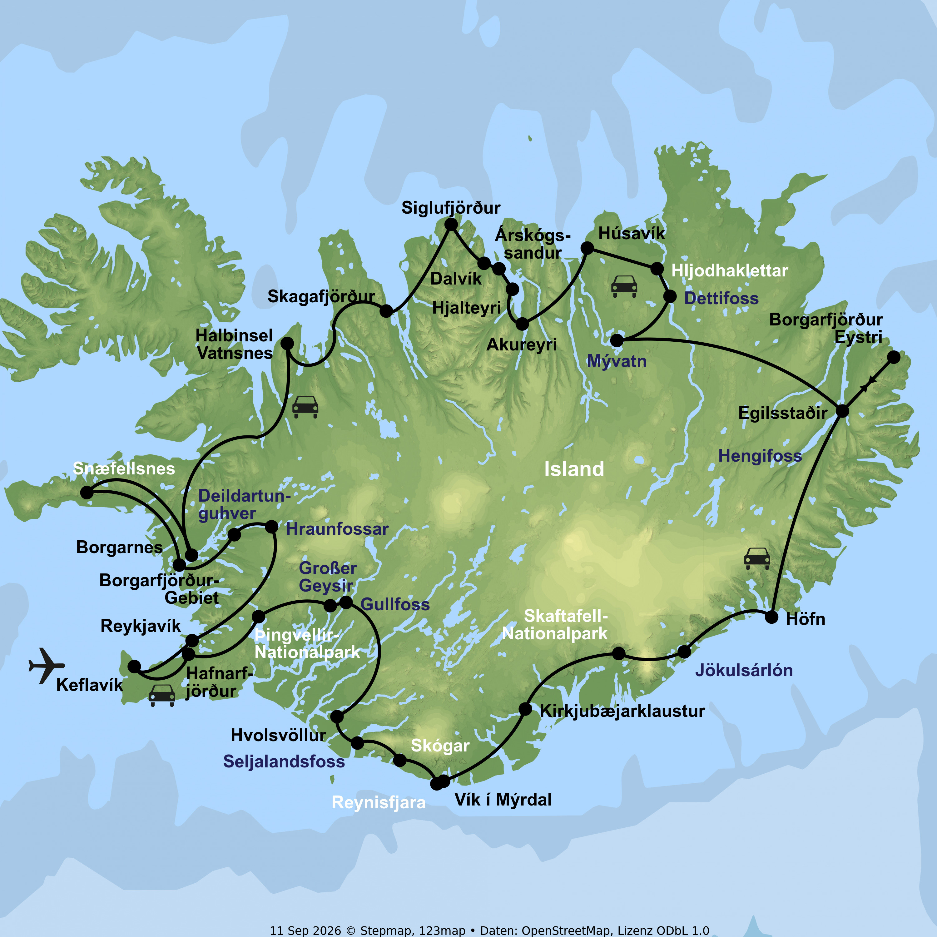 Losfahren und Islands Weite entdecken