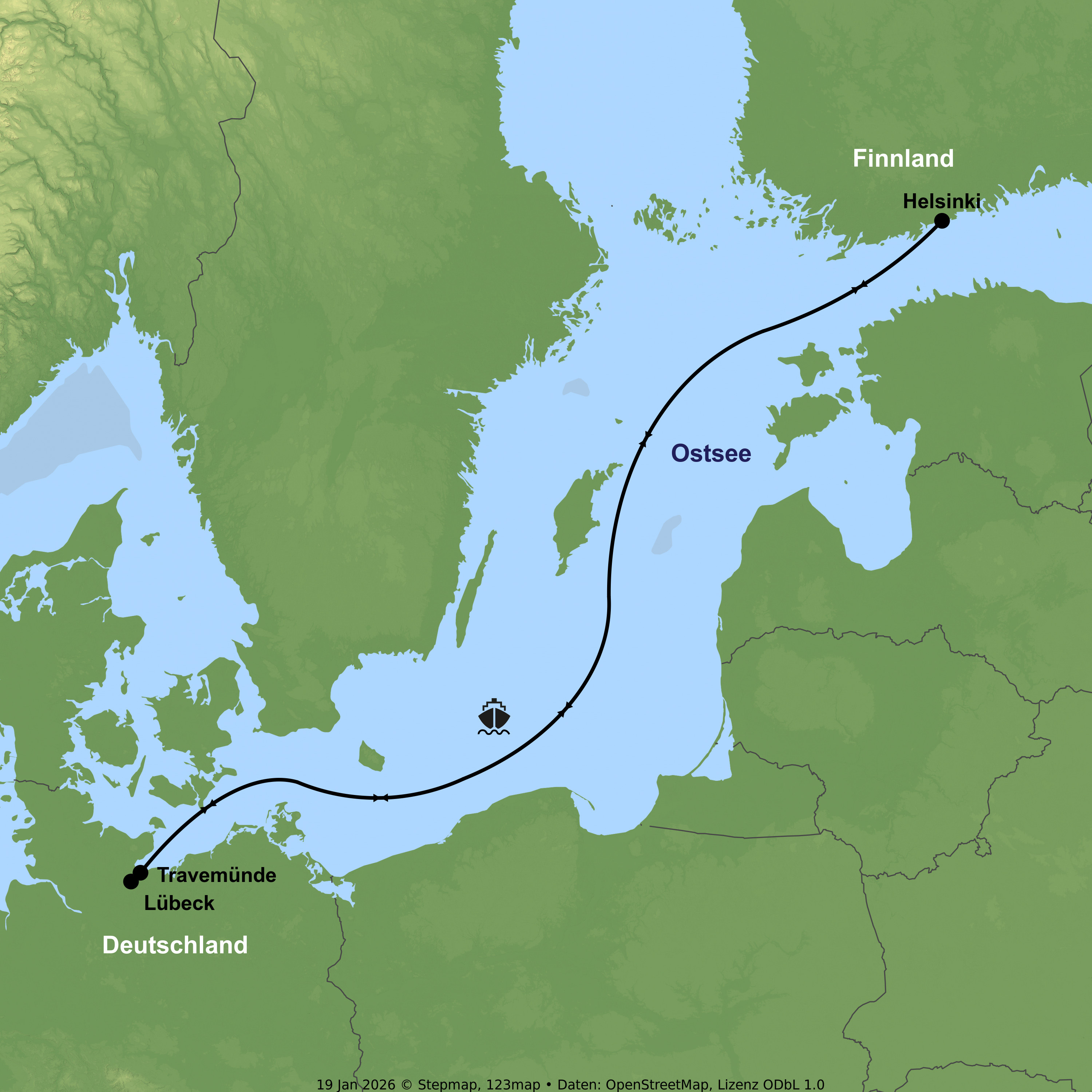 Mini-Kreuzfahrt mit einem Finnlines-Fährschiff ab/an Lübeck-Travemünde