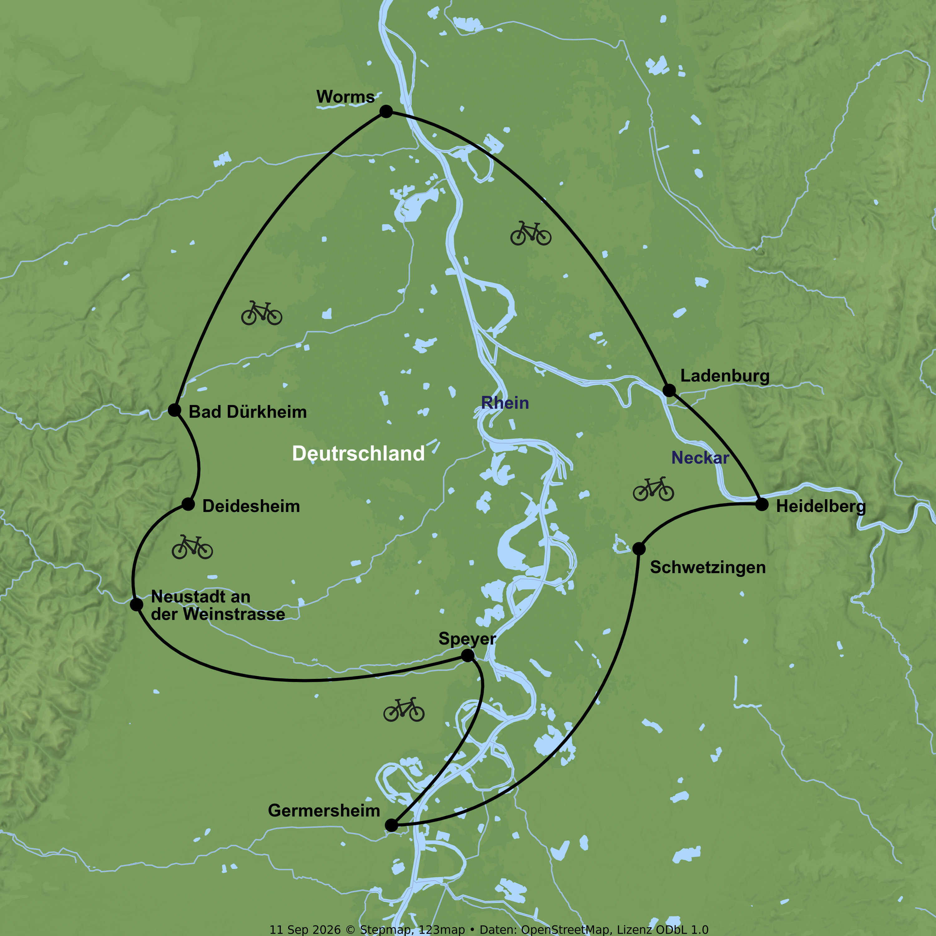 Radreise von Speyer bis Worms ab/bis Neustadt an der Weinstraße