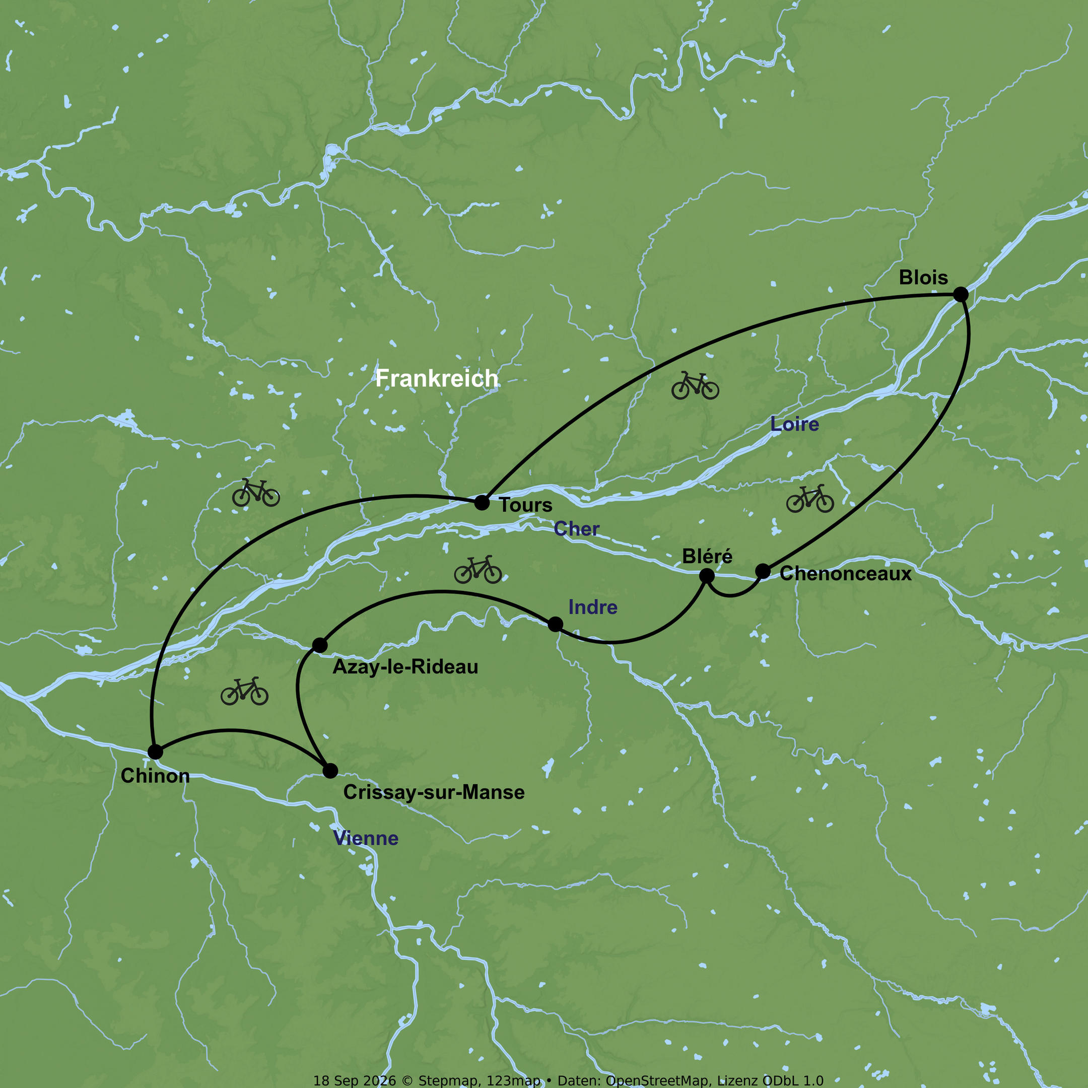 Radreise Schlösser der Loire ab/bis Tours