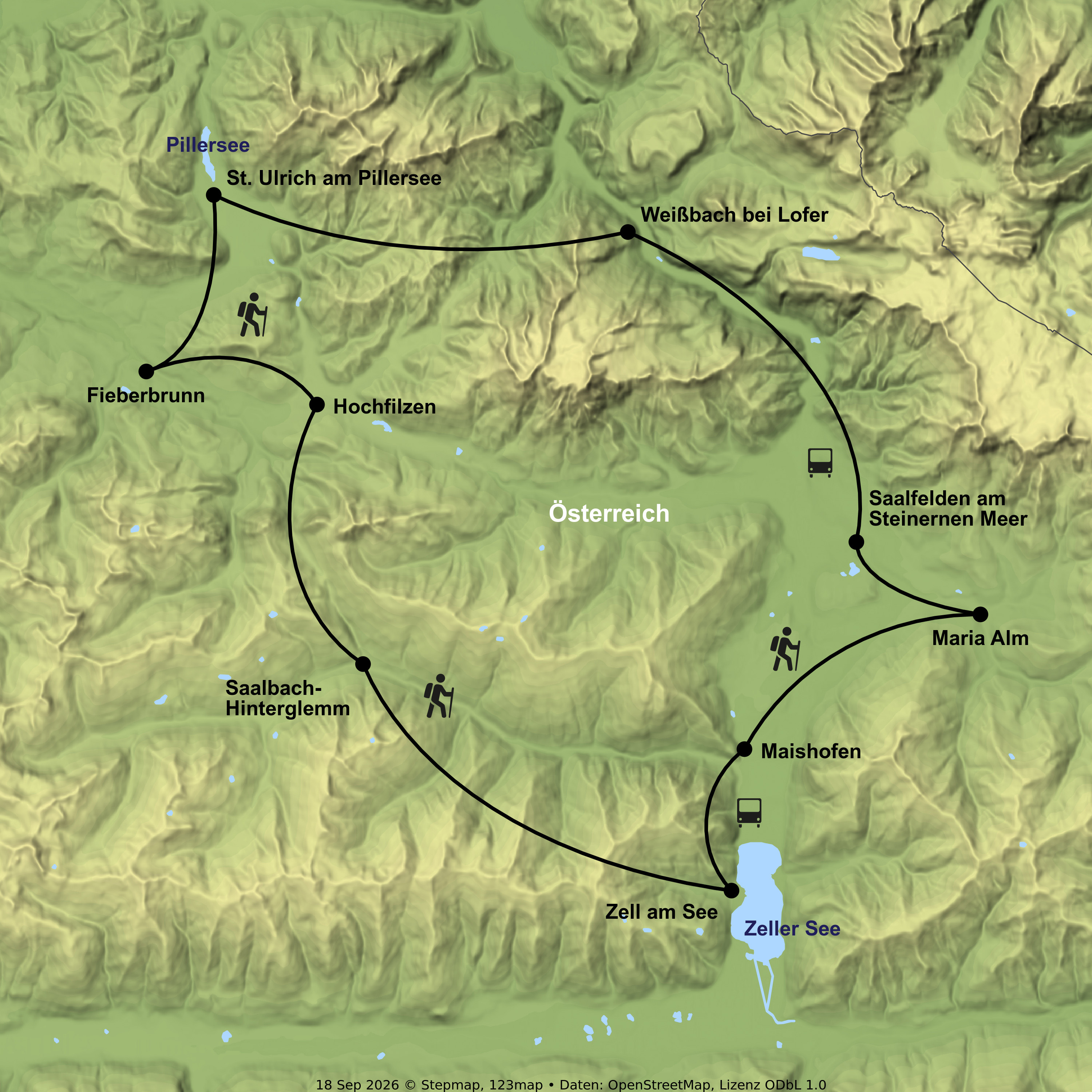Wanderurlaub von den Pinzgauer Höhen in die Kitzbüheler Alpen ab/bis Maishofen
