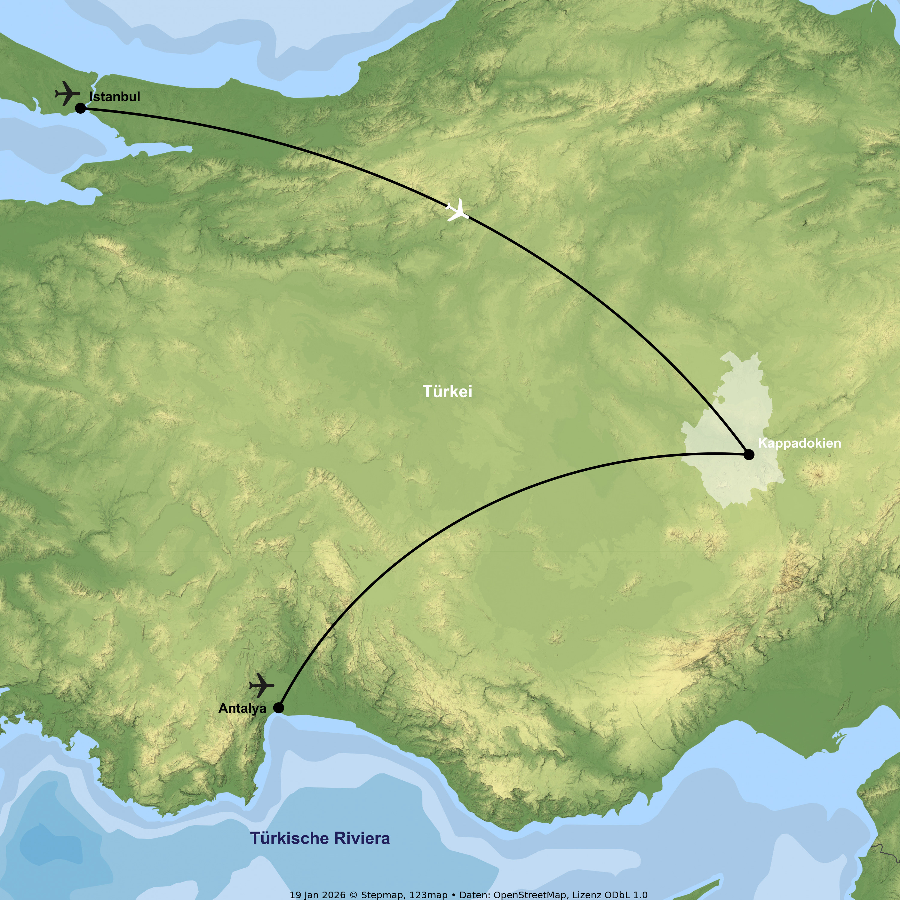 Feenkamine, Altstadtgassen & Mittelmeer
