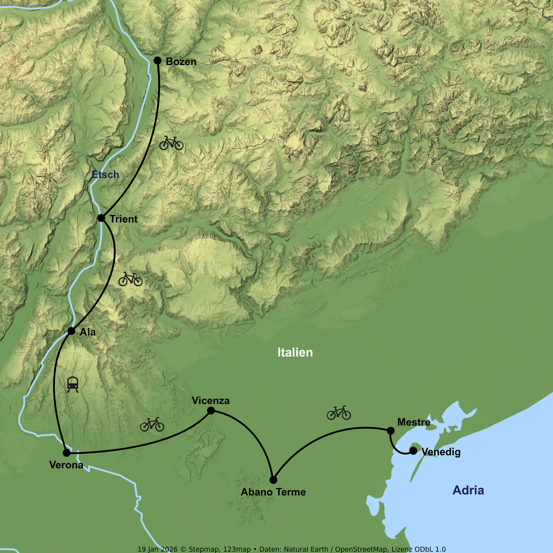 Radabenteuer von Bozen bis Venedig