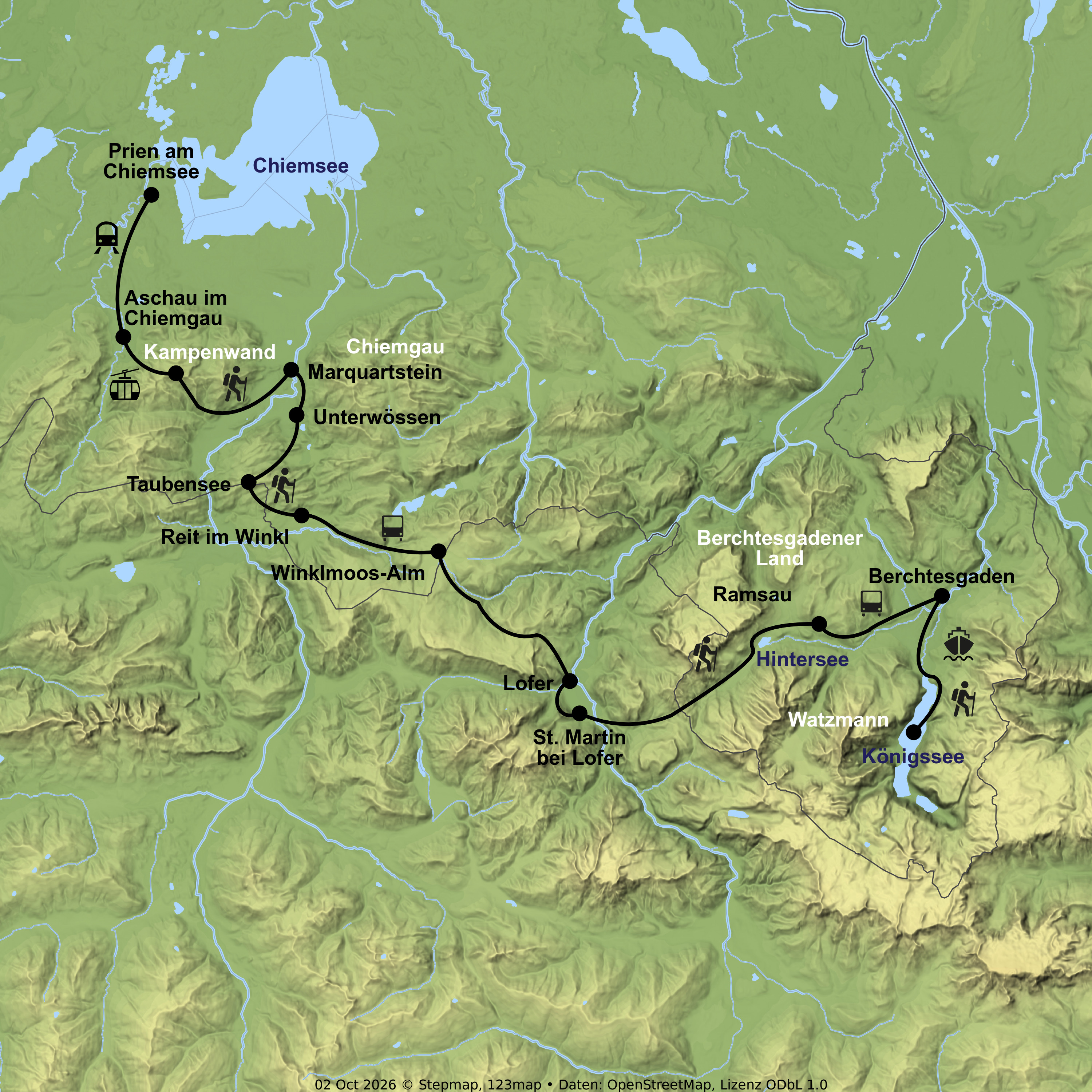 Wanderreise vom Königssee bis zum Chiemsee