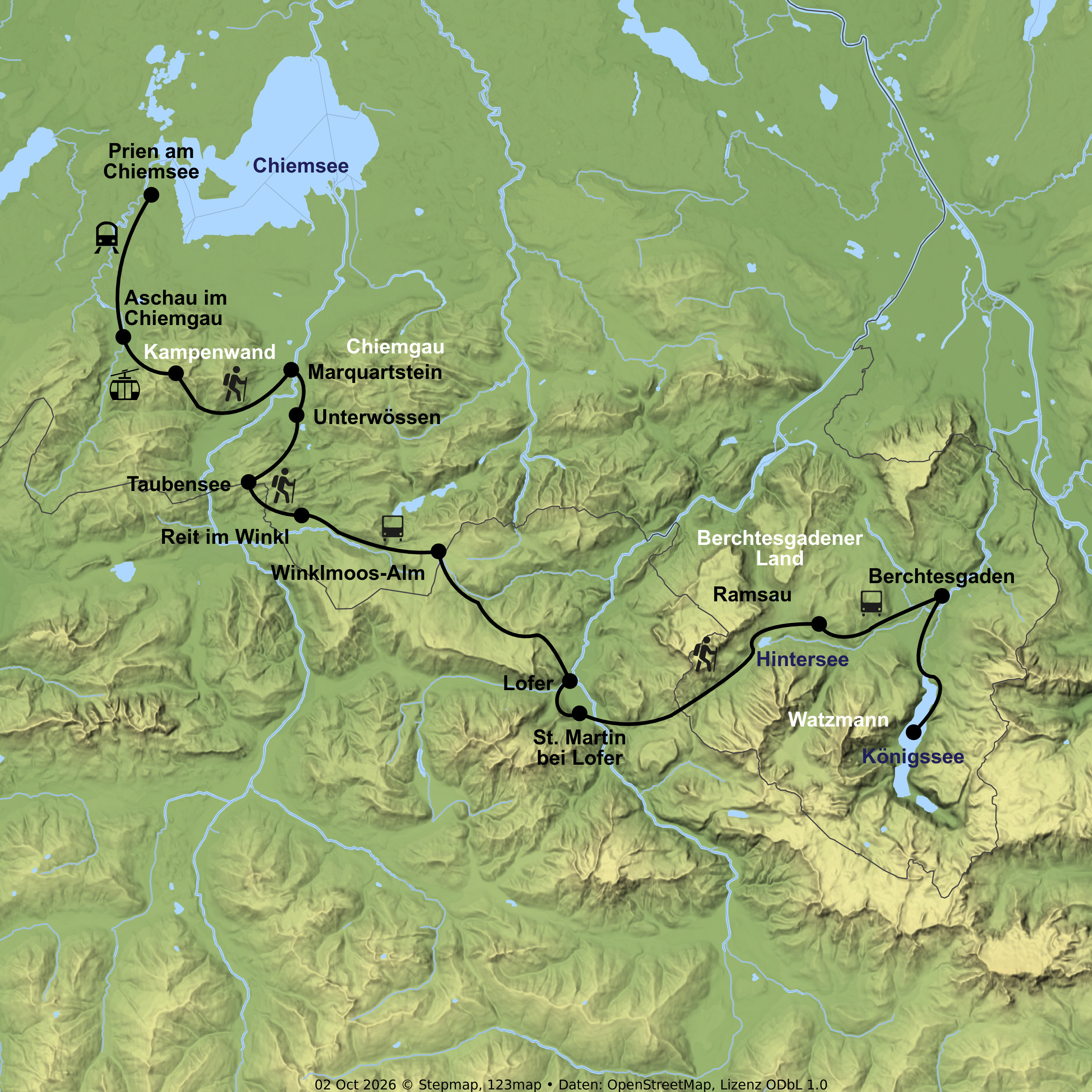 Wanderreise vom Königssee bis zum Chiemsee