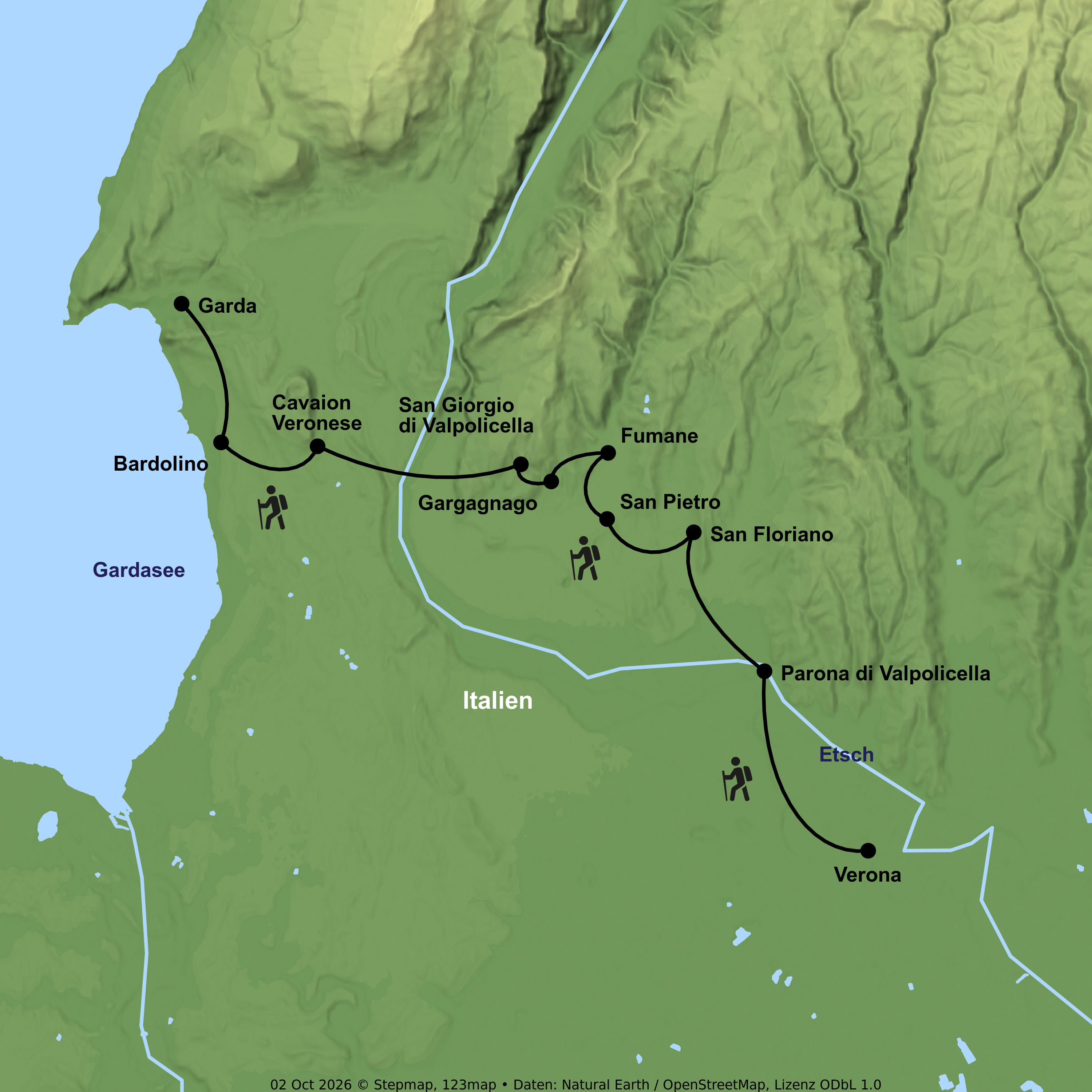 Wanderreise von Verona bis nach Garda
