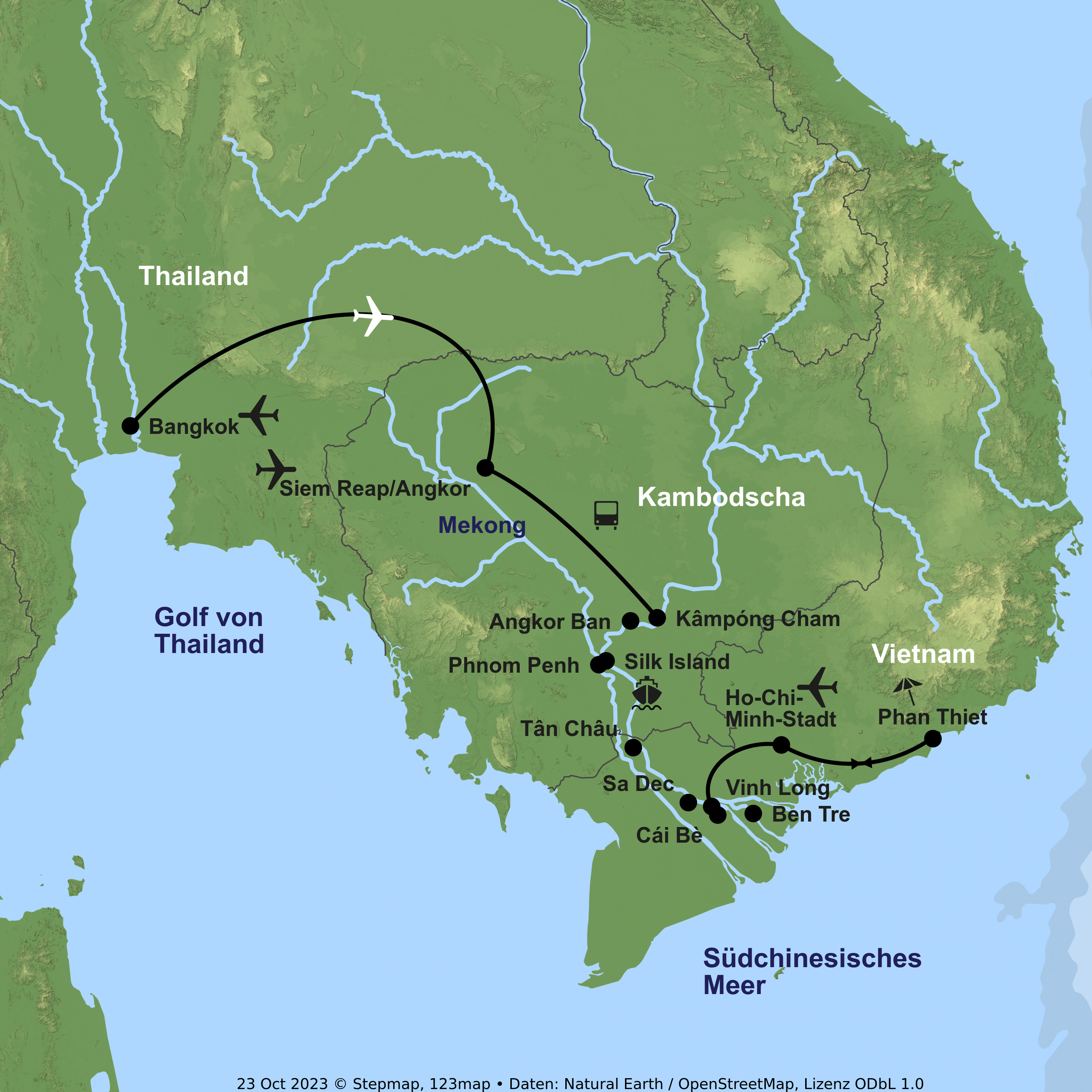 Südostasien-Rundreise & Mekong-Kreuzfahrt mit LA MARGUERITE von Kampong Cham bis Mỹ Tho inkl. Badeaufenthalt in Pan Thiet