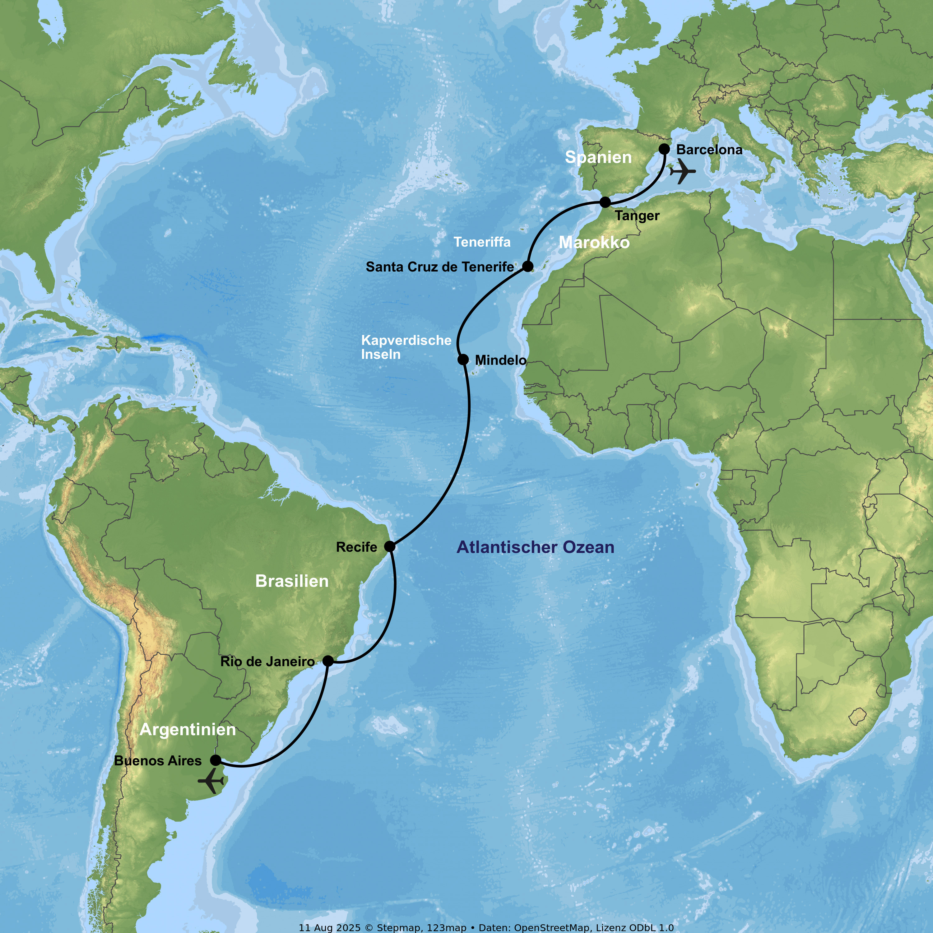 Kreuzfahrt mit Costa Favolosa von Buenos Aires nach Barcelona