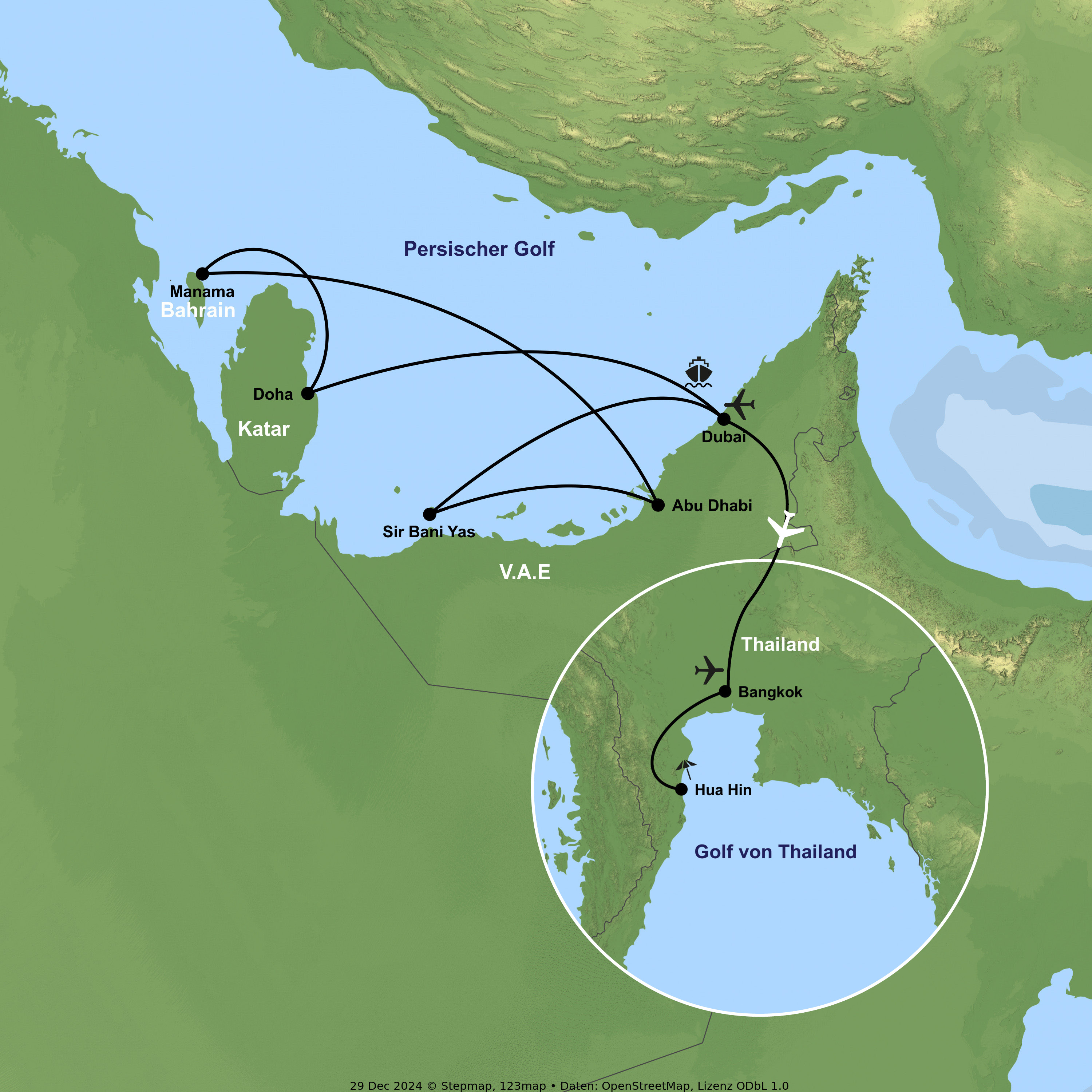 Kreuzfahrt mit MSC Euribia ab/an Dubai inkl. Badeaufenthalt in Hua Hin