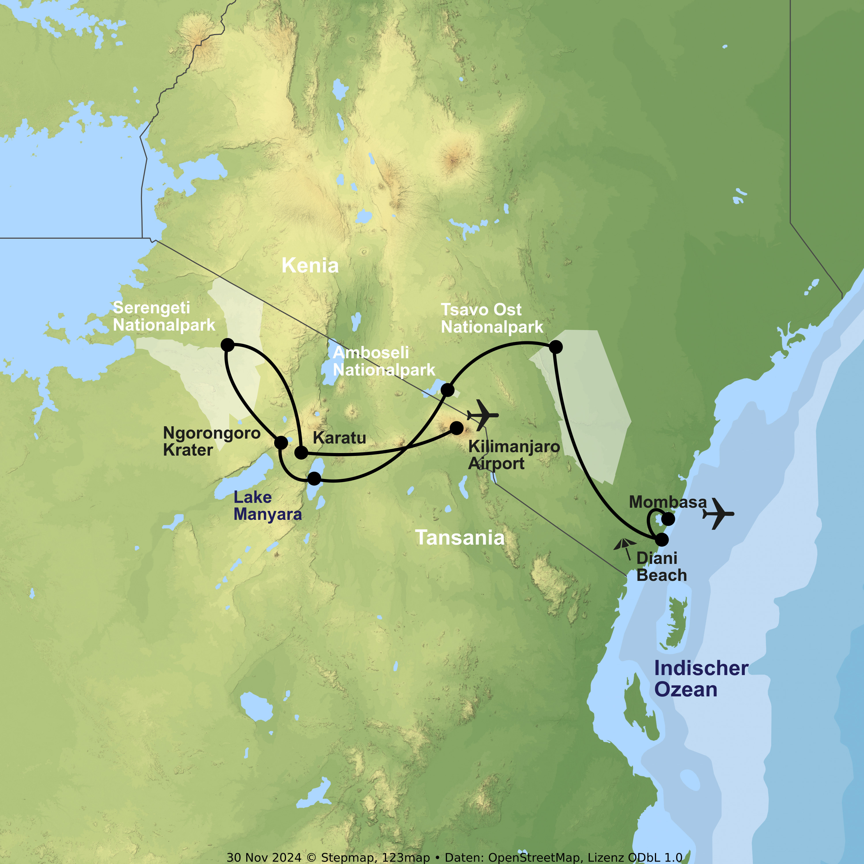 Elefanten, Savannen & weiße Strände
