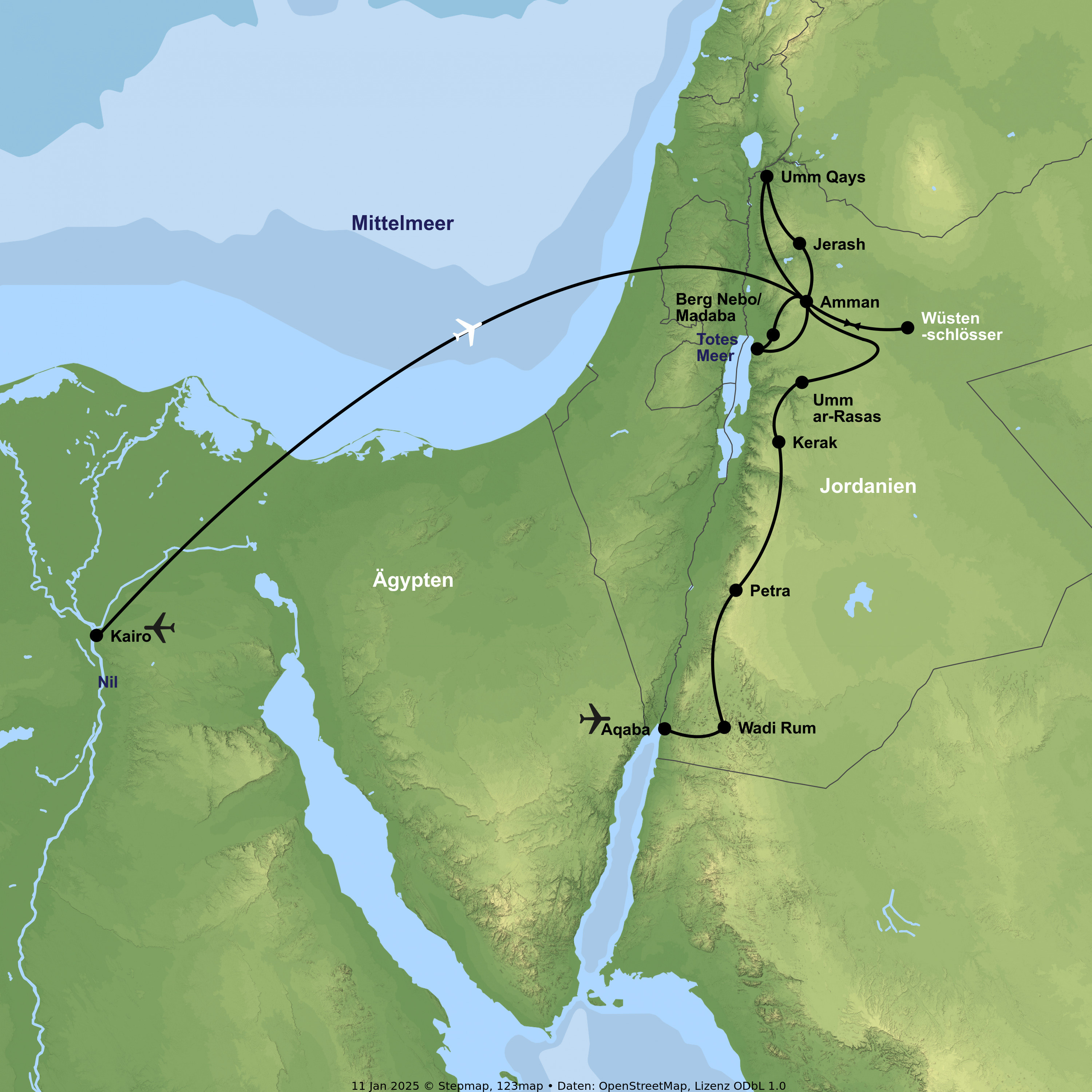 Kulturelle Schätze & Wüstenträume zwischen Nil und Jordan
