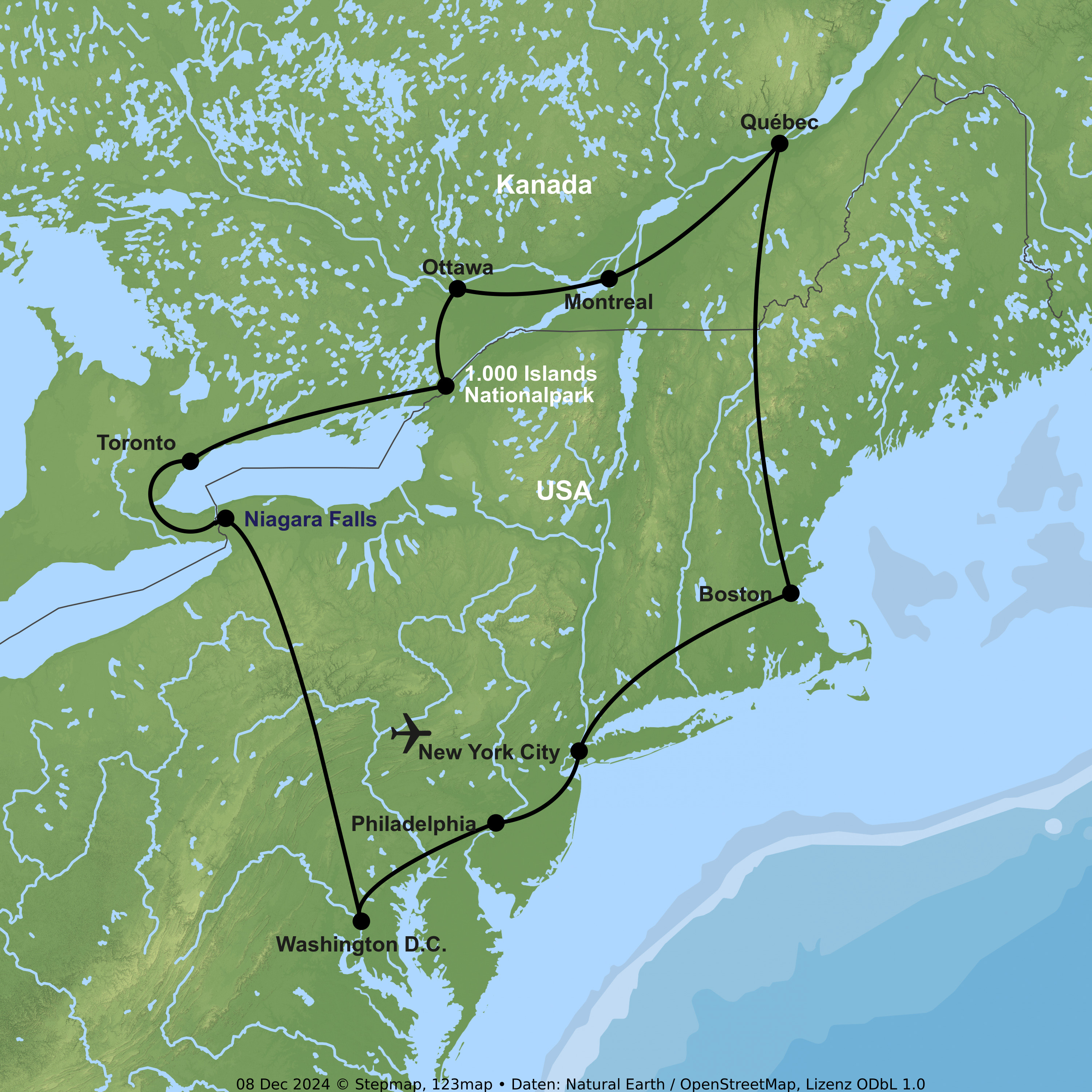 Historische Städte mit Hotel in Manhattan und atemberaubende Landschaften