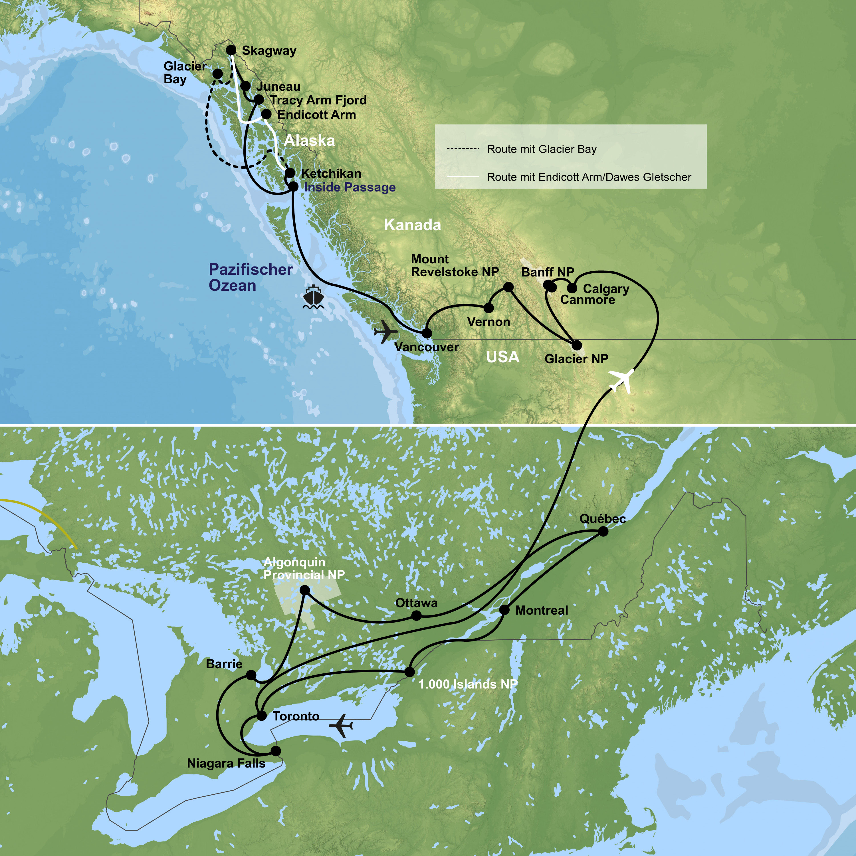 Rundreise ab Toronto bis Vancouver & Kreuzfahrt mit der Koningsdam