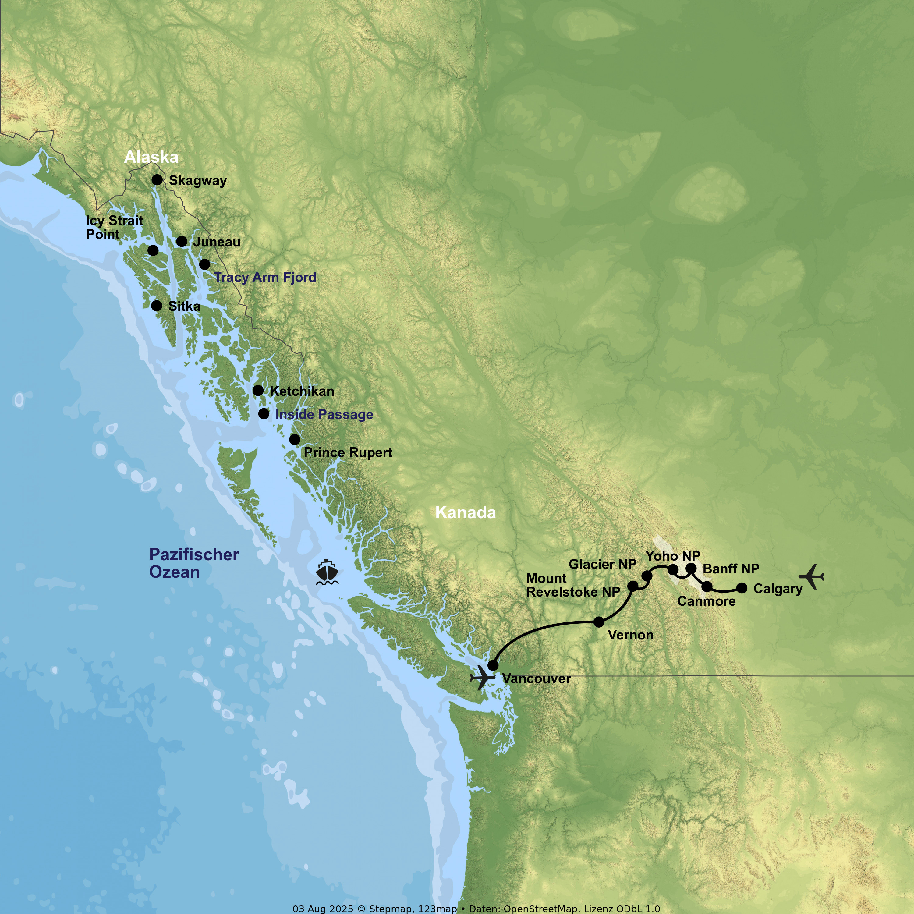 Kreuzfahrt mit der Serenade of the Seas ab/an Vancouver inkl. Westkanada-Rundreise