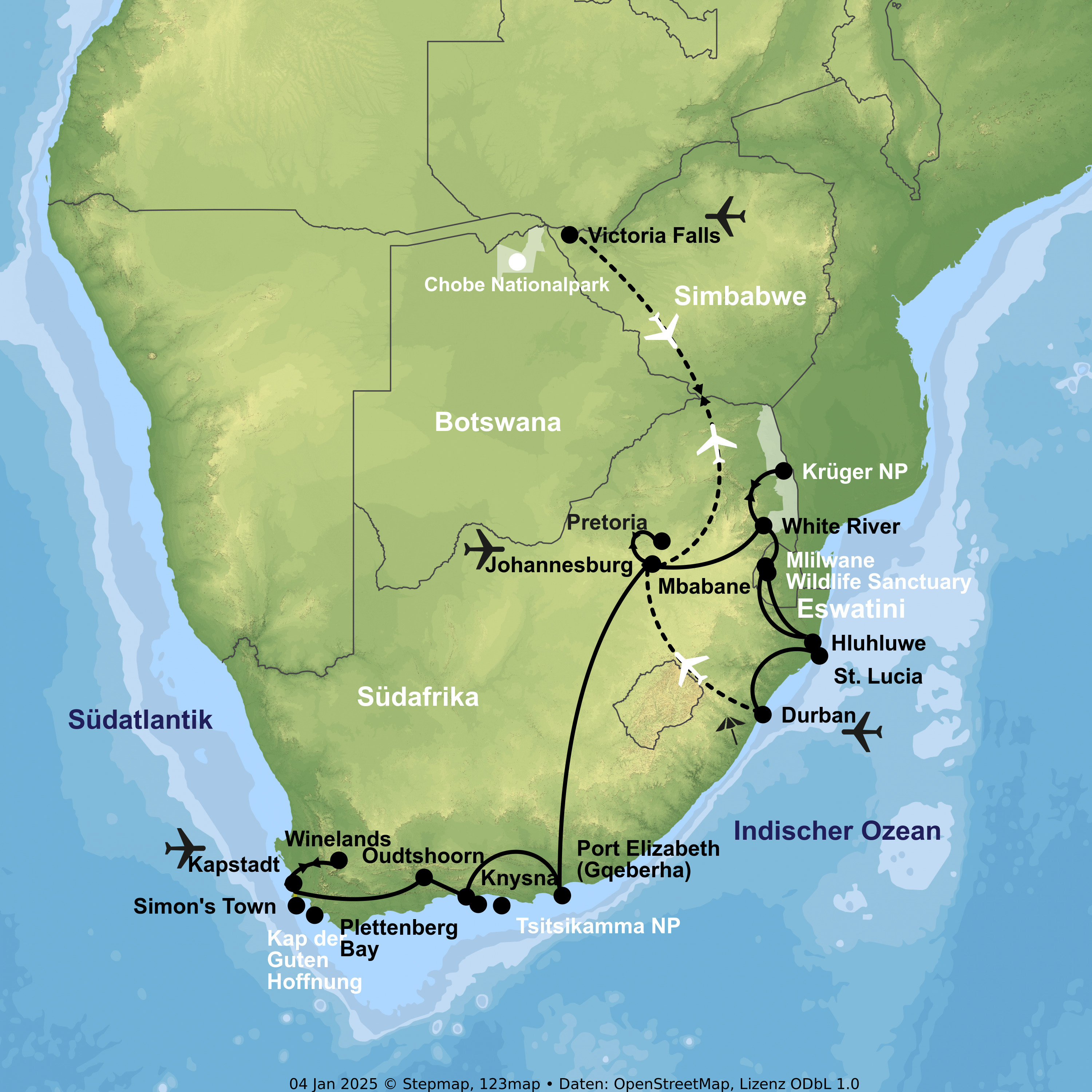 Von der Garden Route zu den Viktoriafällen