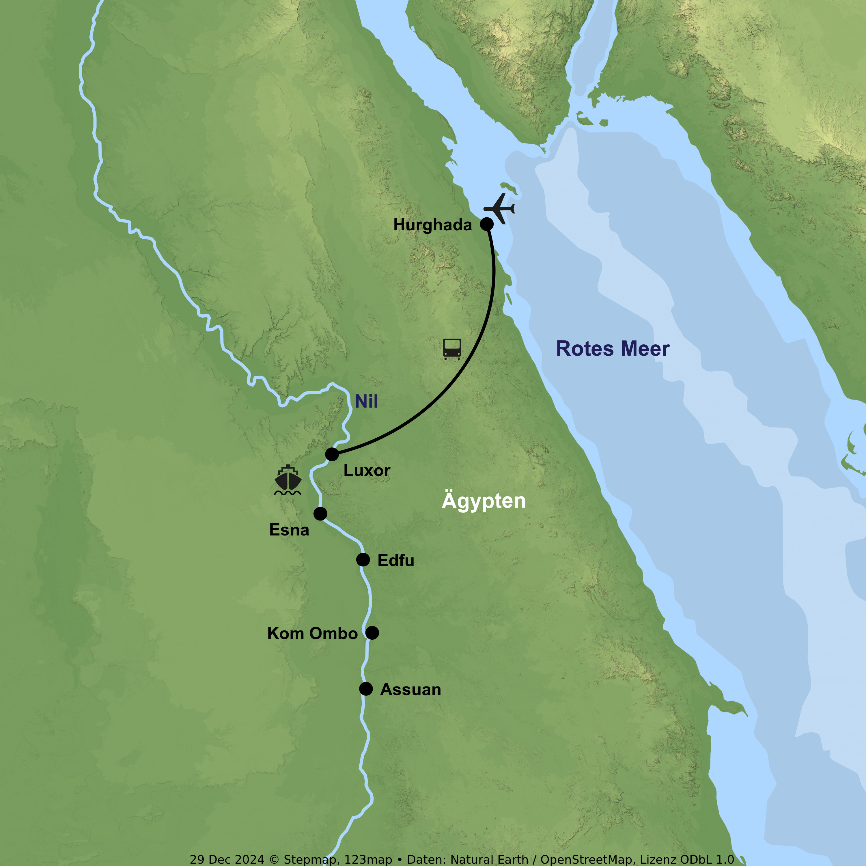 Nilkreuzfahrt & extra langer Badeaufenthalt im Coral Beach Resort Hurghada