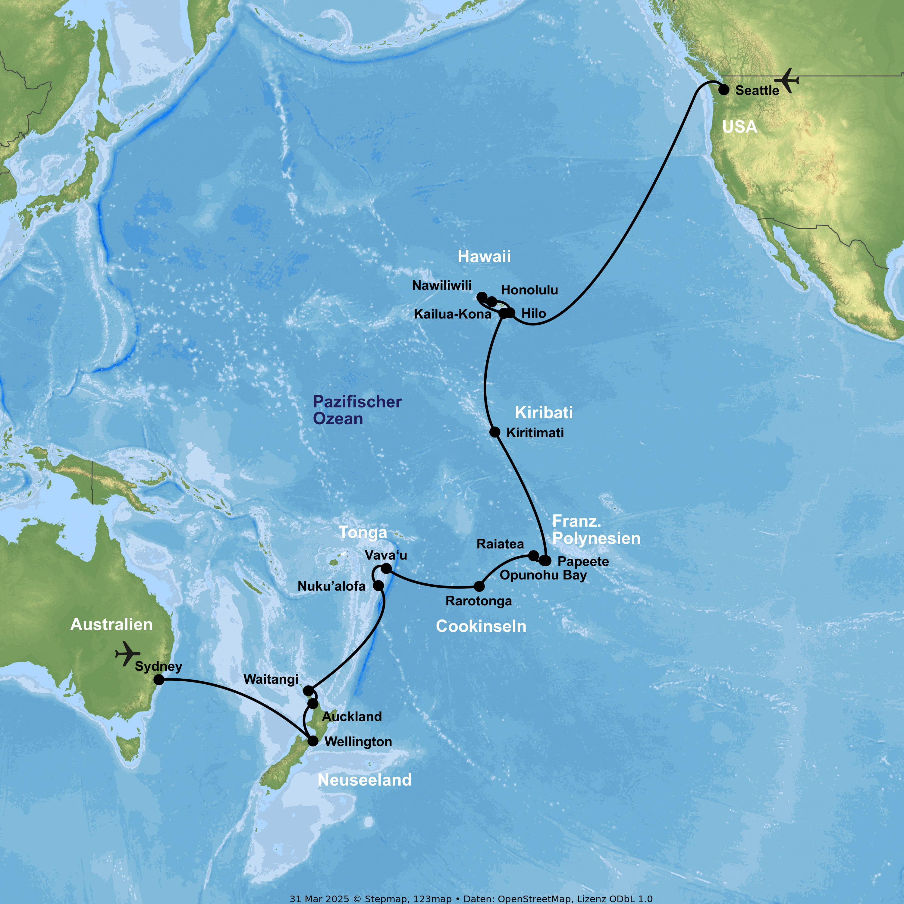 Kreuzfahrt mit Noordam von Seattle bis Sydney