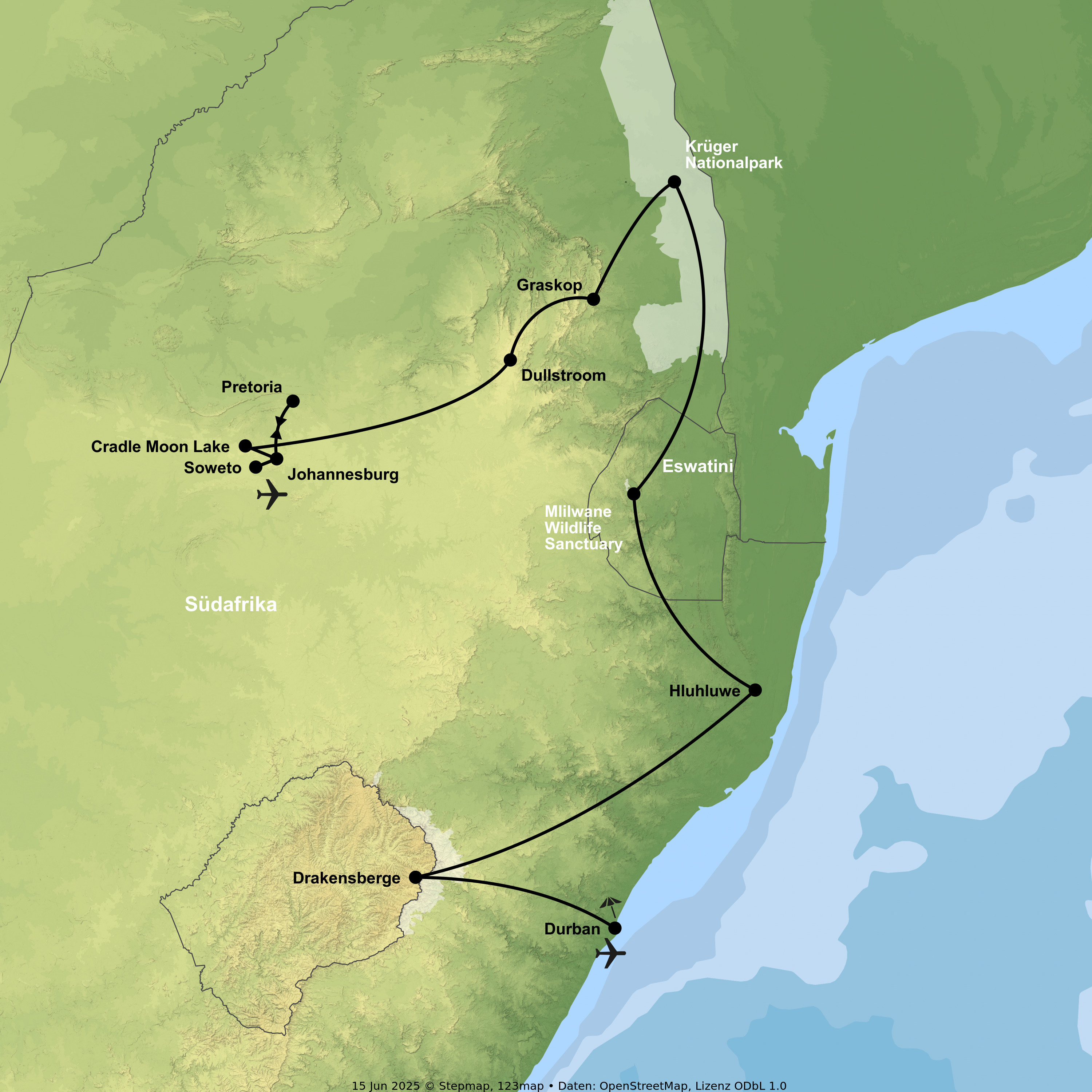 Drakensberge, Safari & Strand