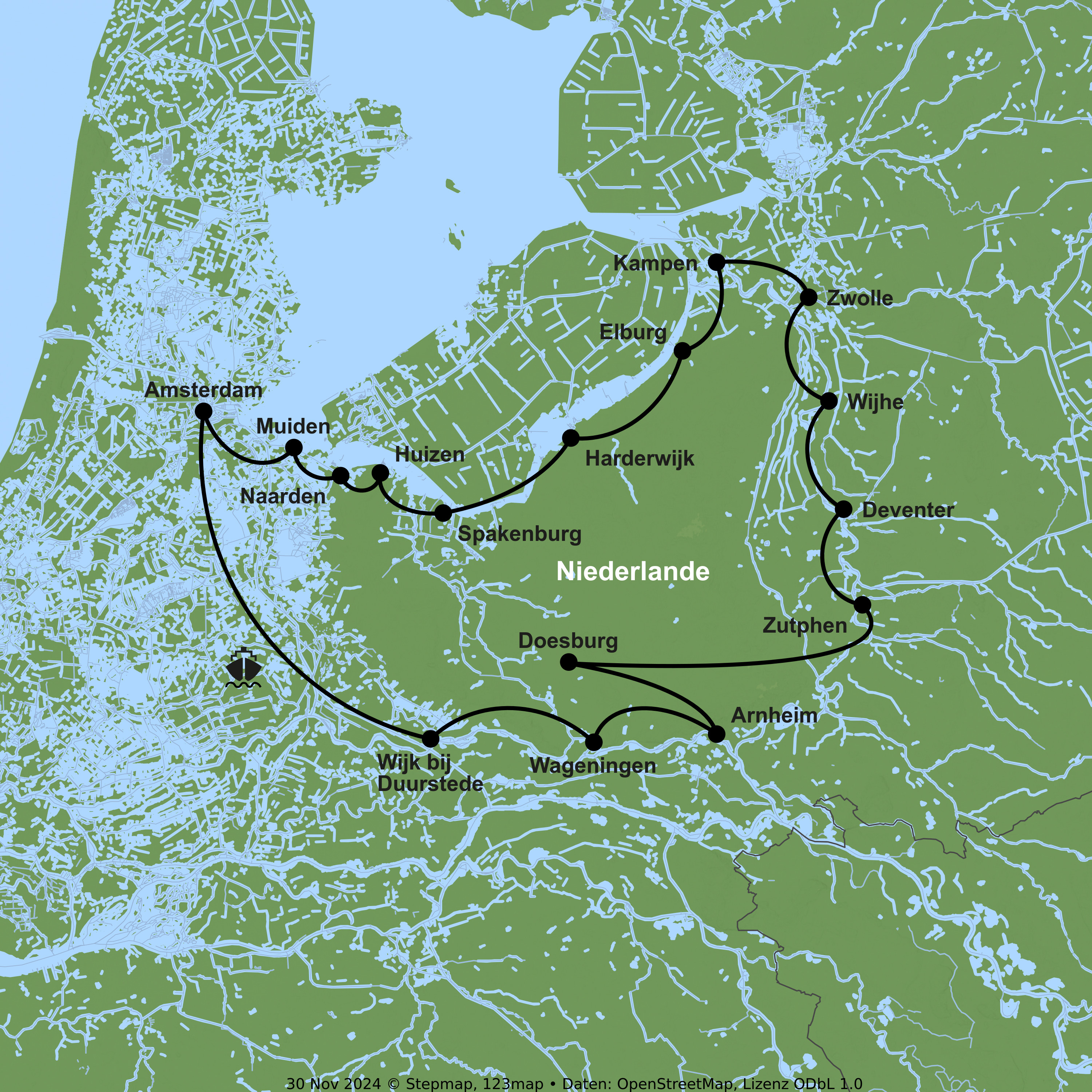 Per Rad & Schiff mit MS De Nassau ab/an Amsterdam