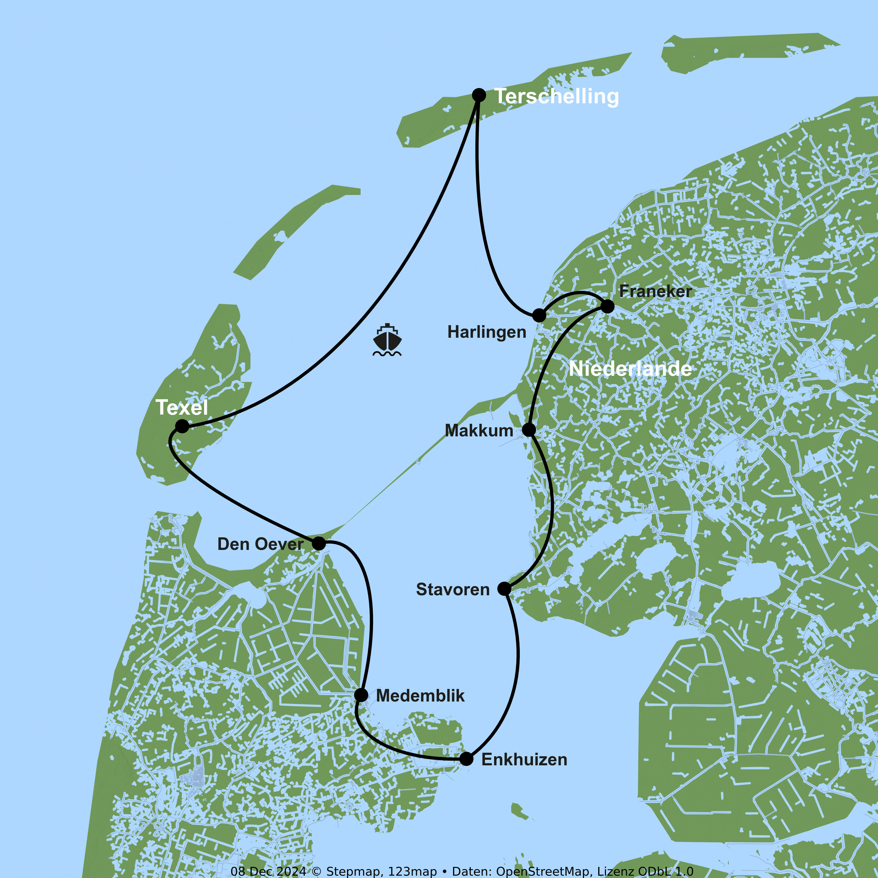 Mit Rad & Segelschiff Leafde fan Fryslân ab/an Enkhuizen