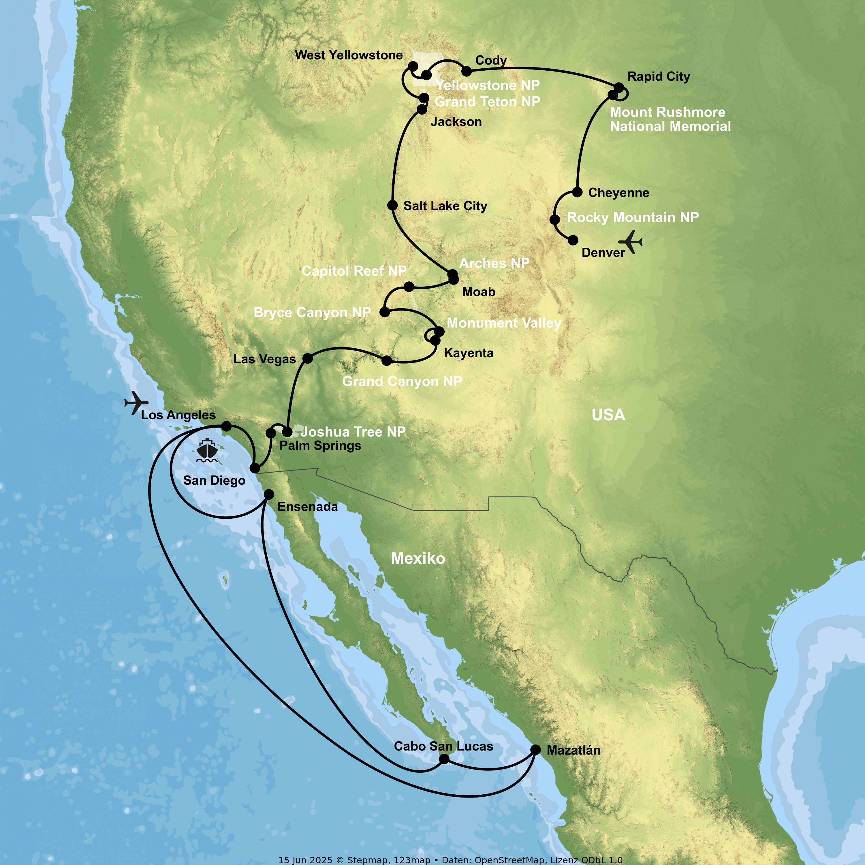 USA-Rundreise von Denver bis Los Angeles & Kreuzfahrt mit Navigator of the Seas ab/an Los Angeles
