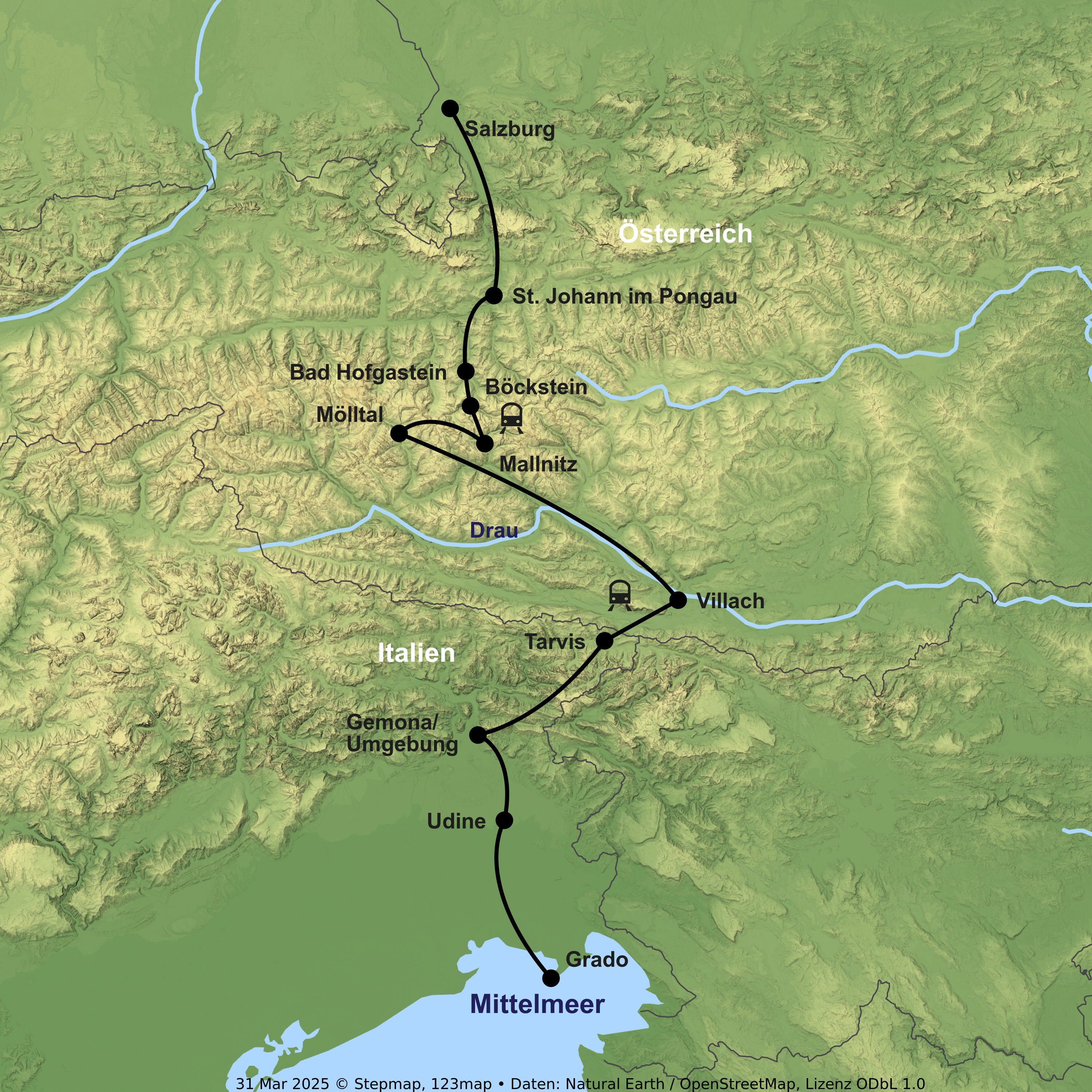 Radreise über den Alpe-Adria-Trail von Salzburg bis Grado