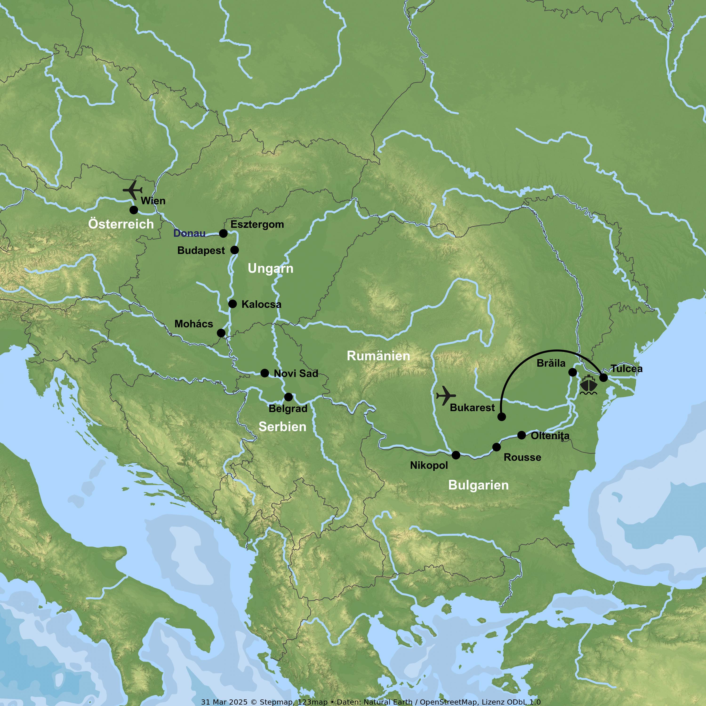 Flusskreuzfahrt mit MS Nestroy von Bukarest nach Wien