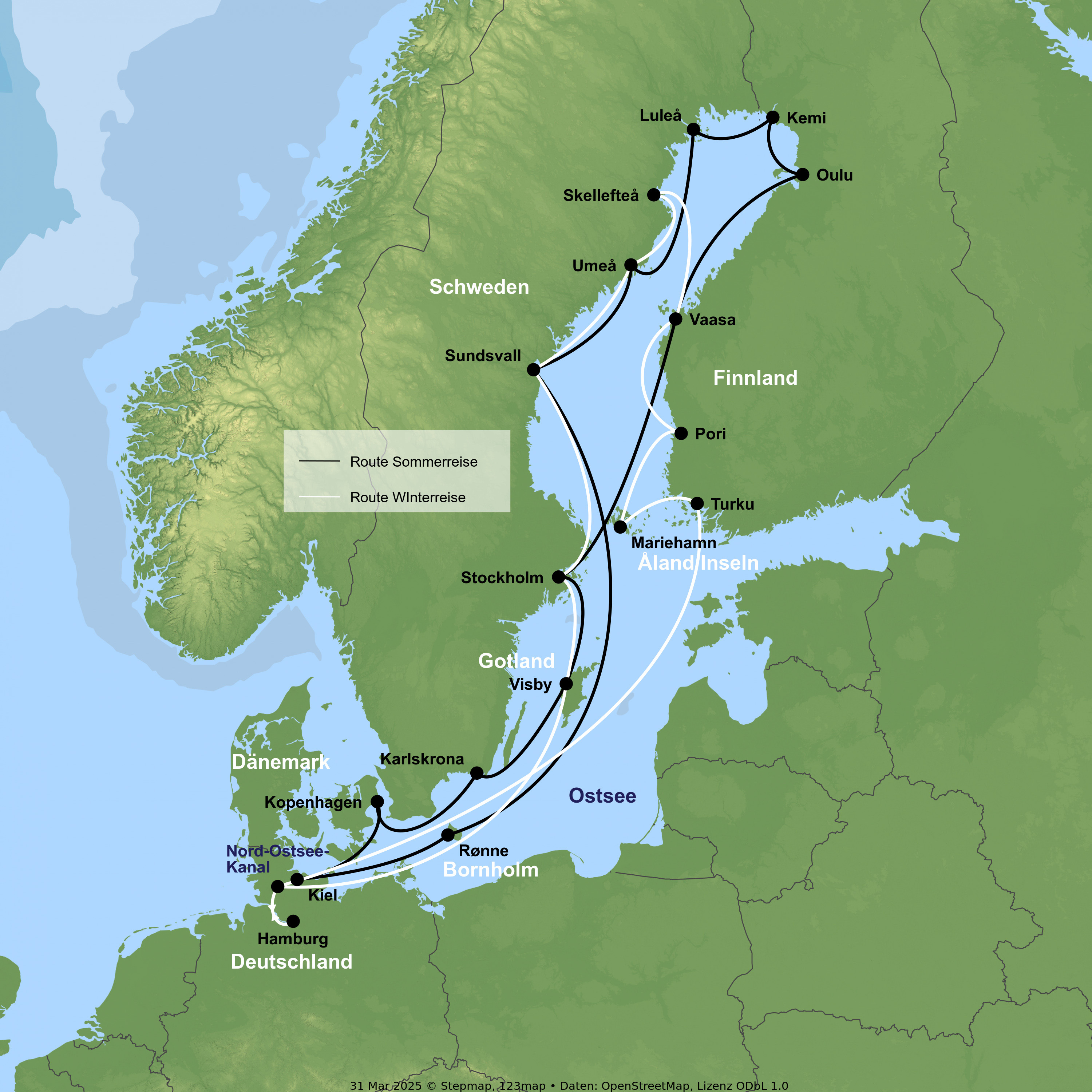 Kreuzfahrt mit MS Hamburg ab/an Kiel oder ab/an Hamburg