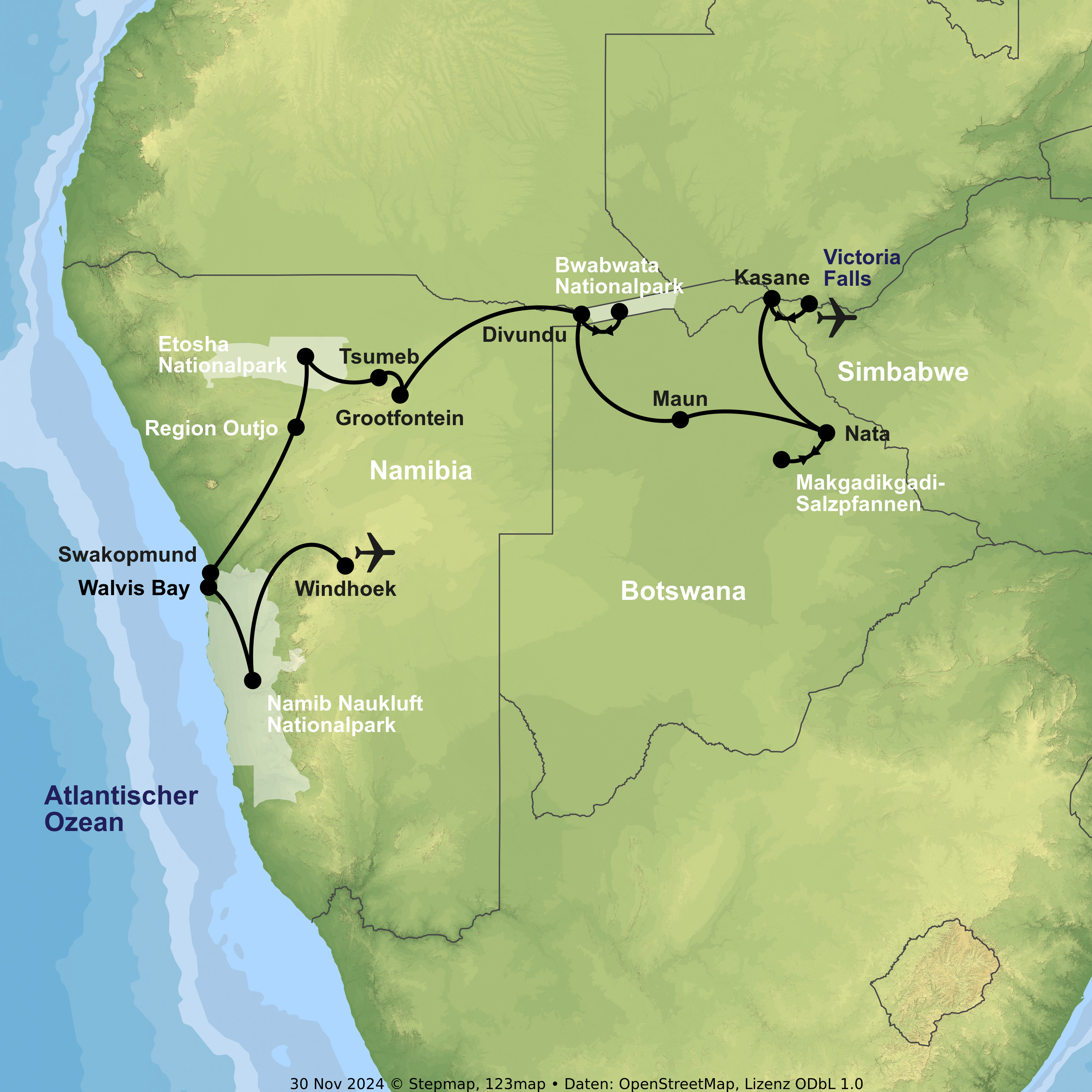 Safari, Wüste und Wasserwunder in Südwestafrika