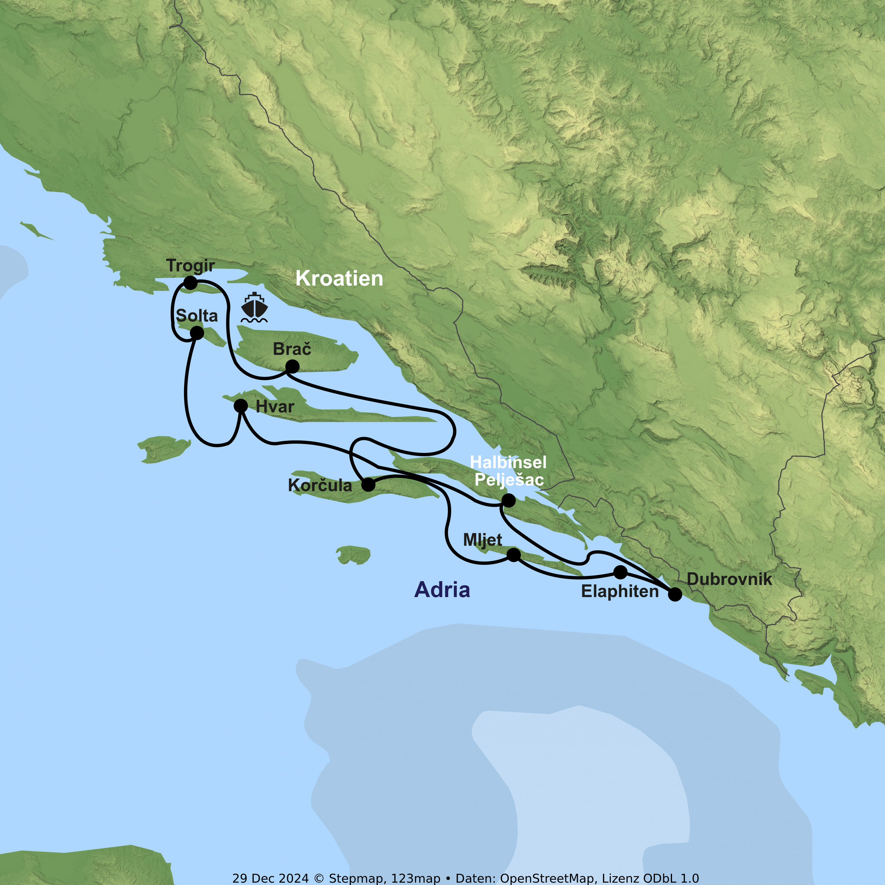 Mit Rad und Motorsegler/-yacht ab/an Trogir