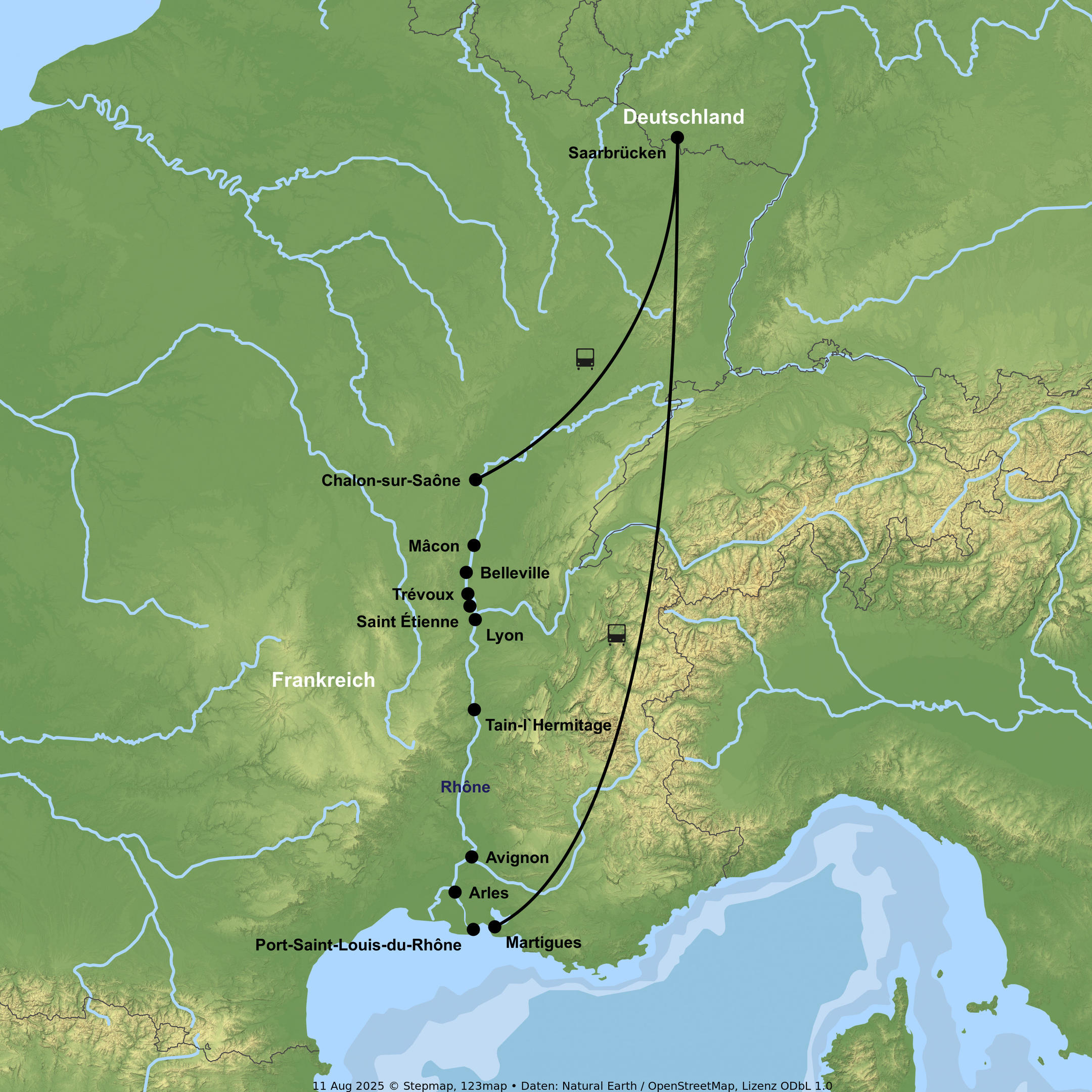 Flusskreuzfahrt mit MS Mistral inkl. Busan-/abreise ab/an Saarbrücken