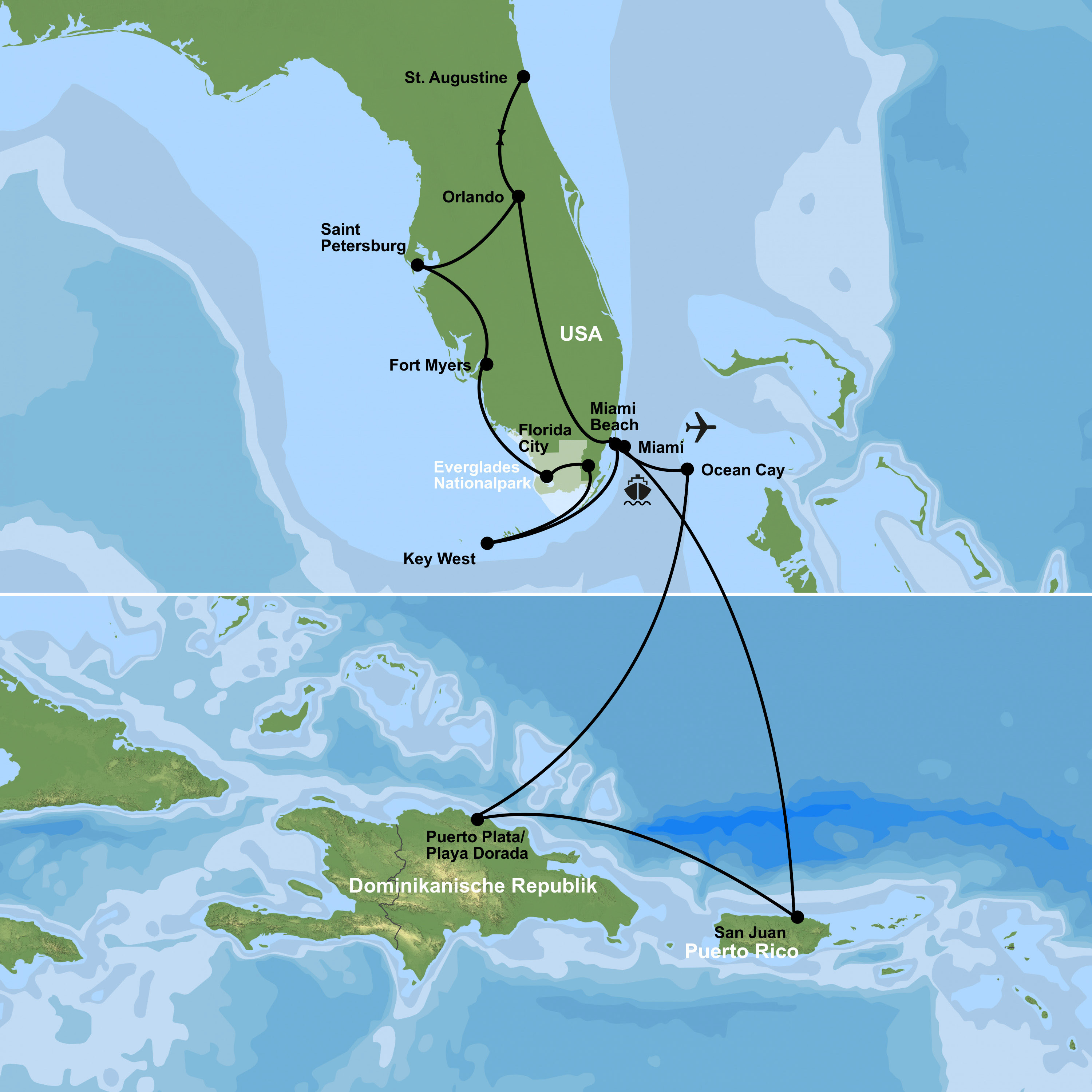 Kreuzfahrt mit MSC World America ab/an Miami inkl. Florida-Rundreise