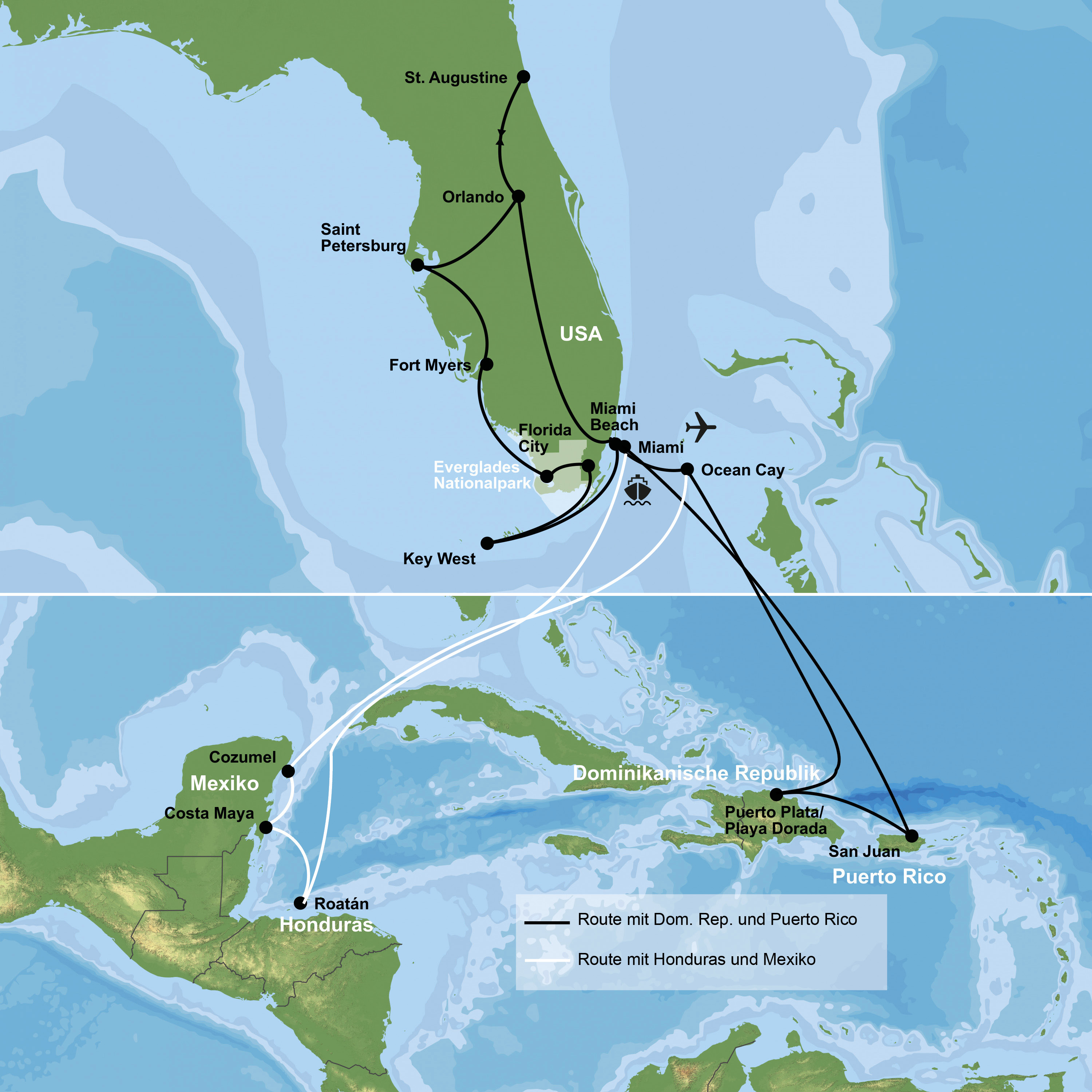Kreuzfahrt mit MSC World America ab/an Miami inkl. Florida-Rundreise