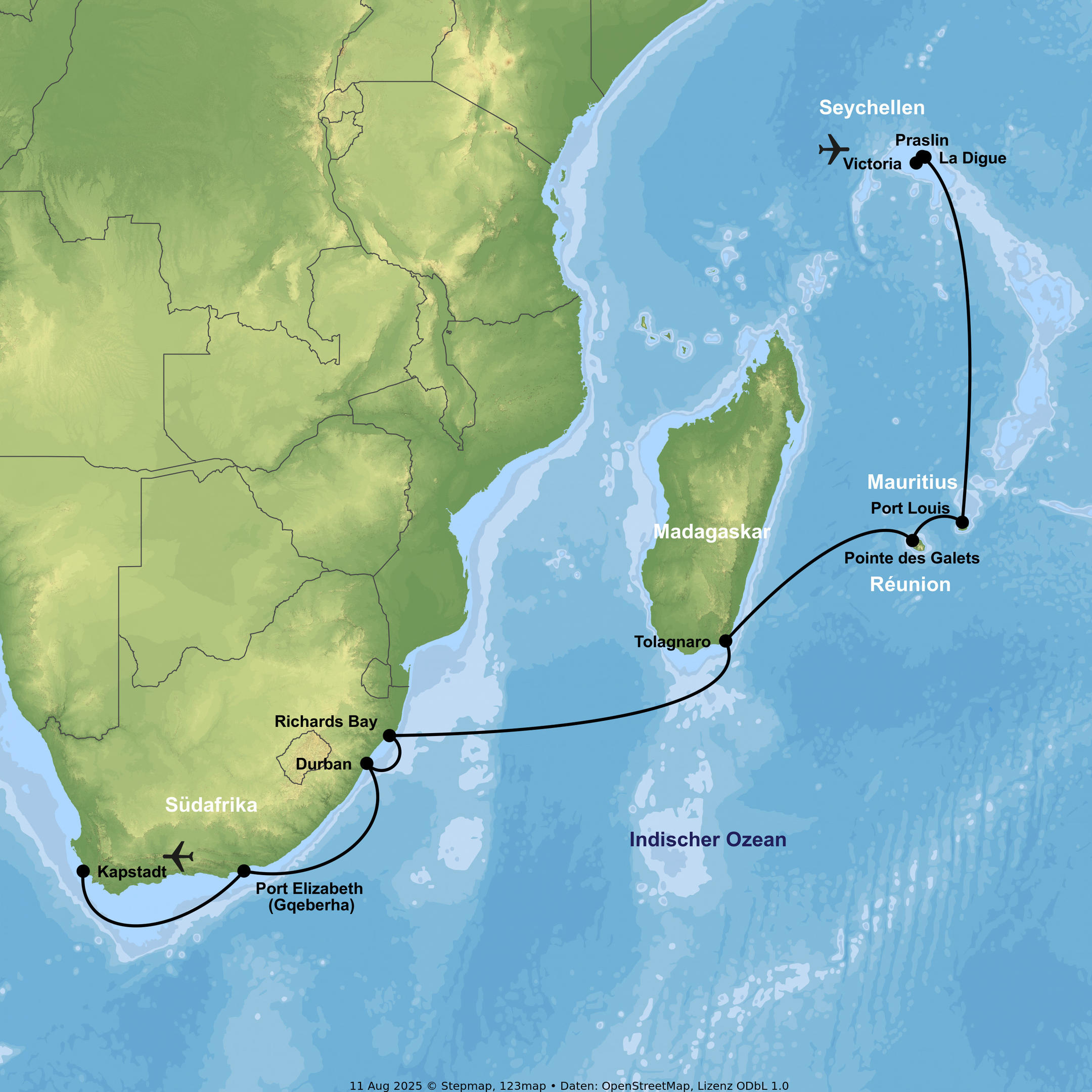 Kreuzfahrt mit MS Hamburg von Kapstadt bis Victoria