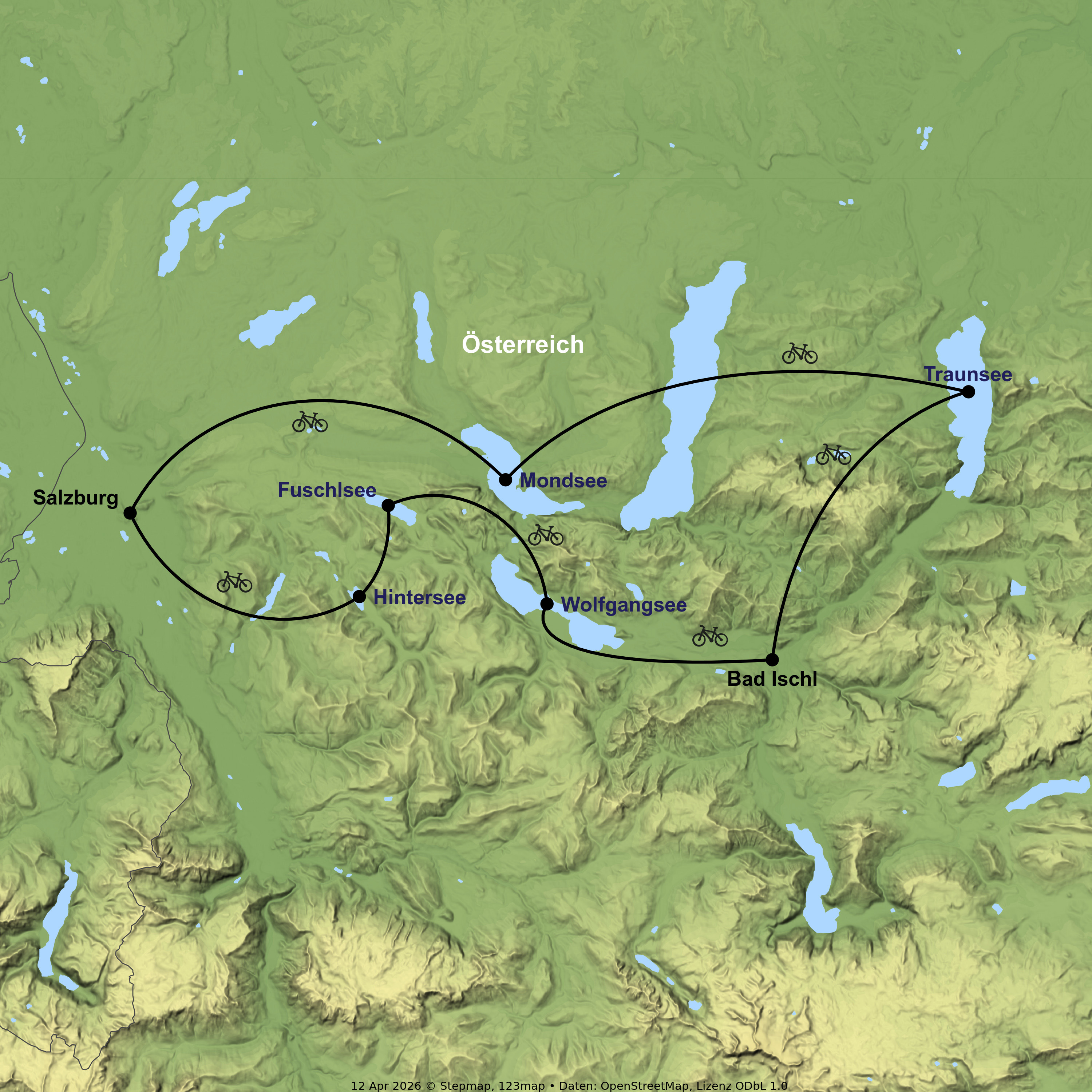 Radreise Seenrundfahrt ab/bis Salzburg