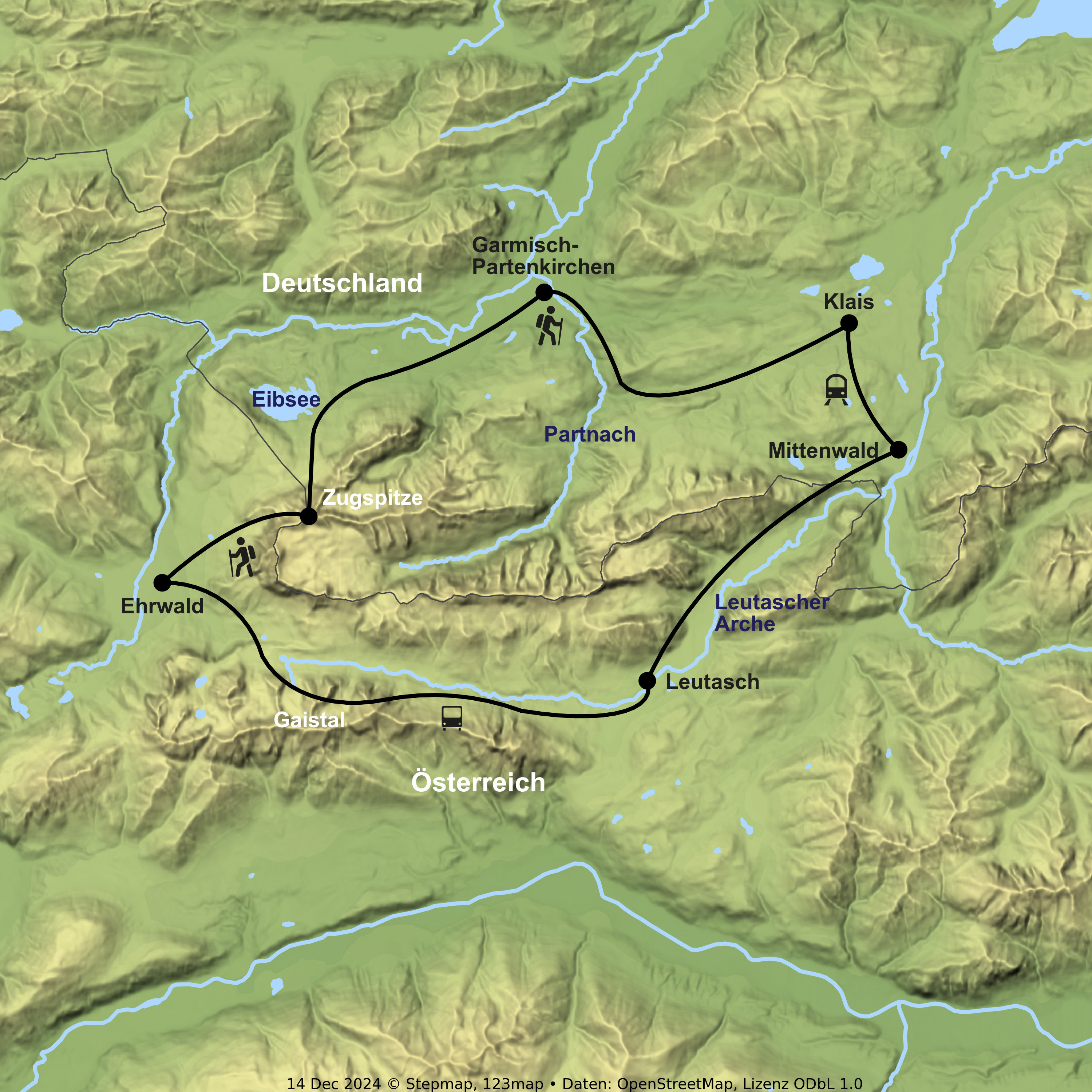Wanderurlaub von der Partnachklamm bis zum Eibsee