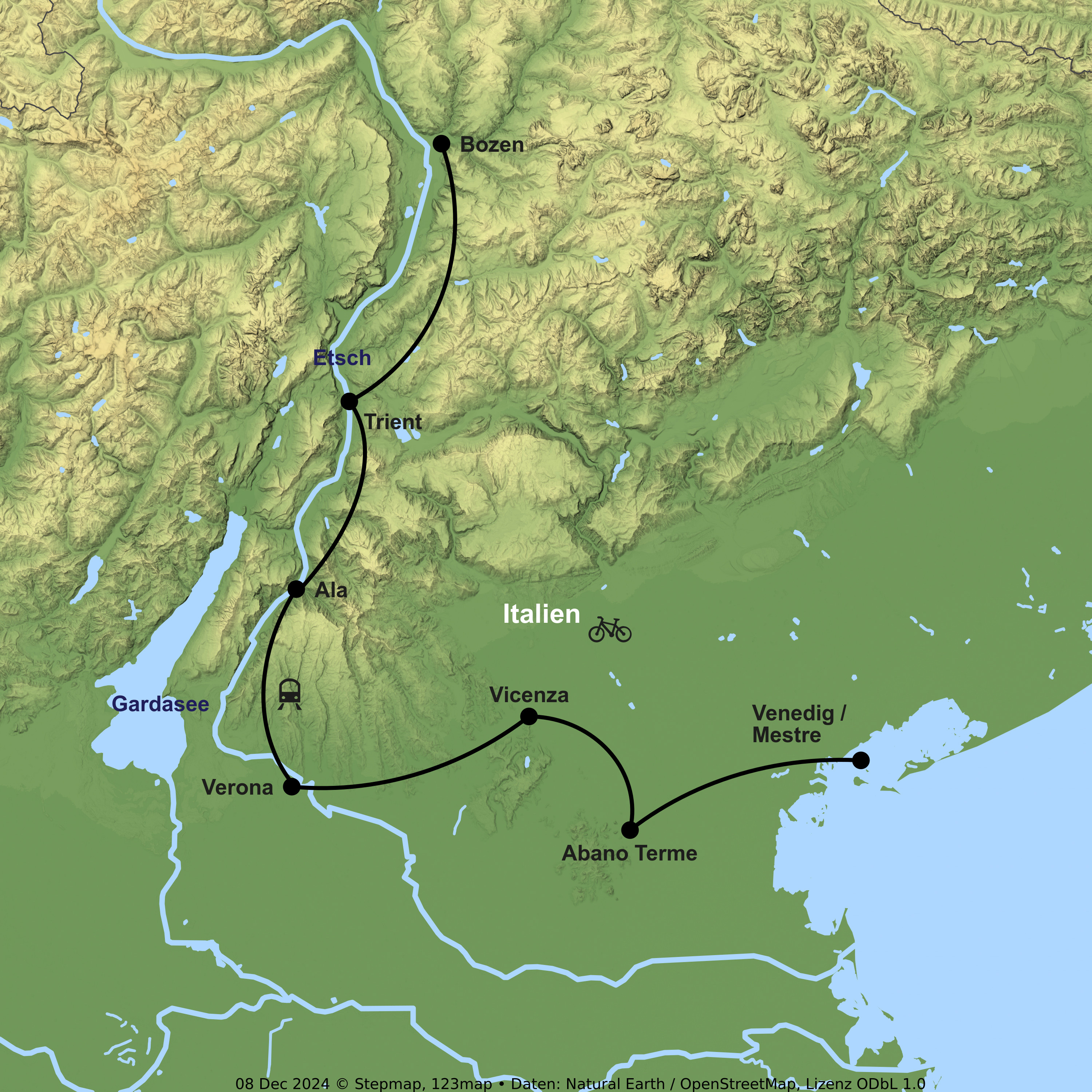 Radabenteuer von Bozen bis Venedig