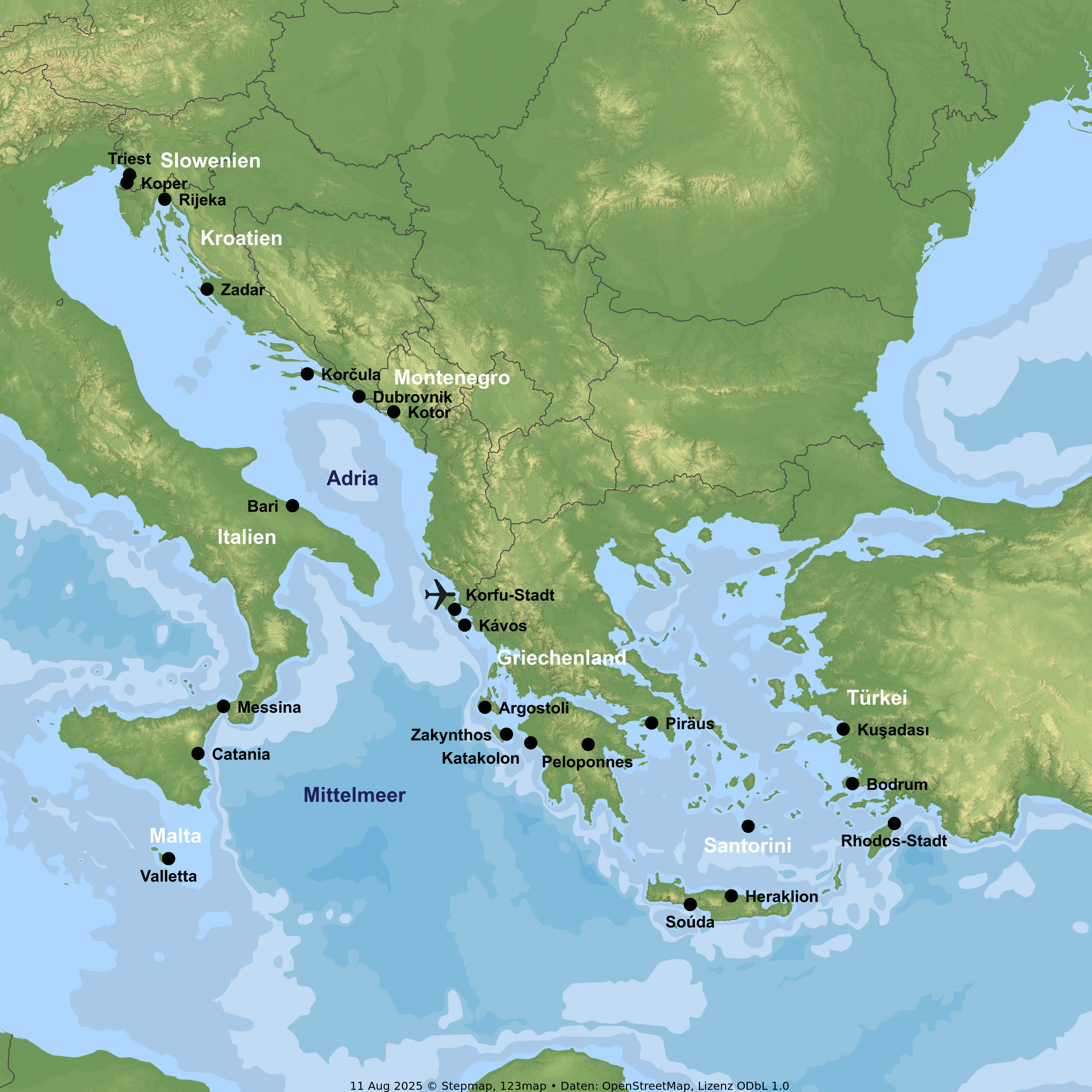 Kreuzfahrt mit AIDAblu ab/an Korfu inkl. 7 Nächte Baden