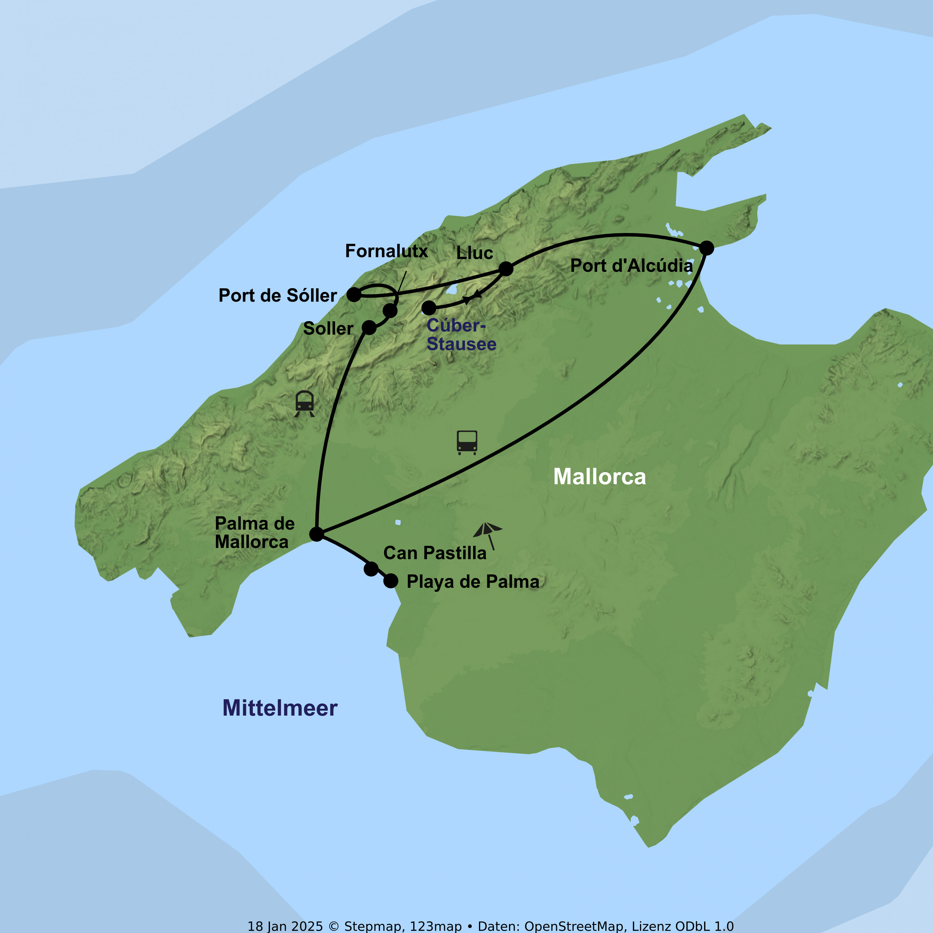 Von Bergpfaden bis zum Strand von Palma