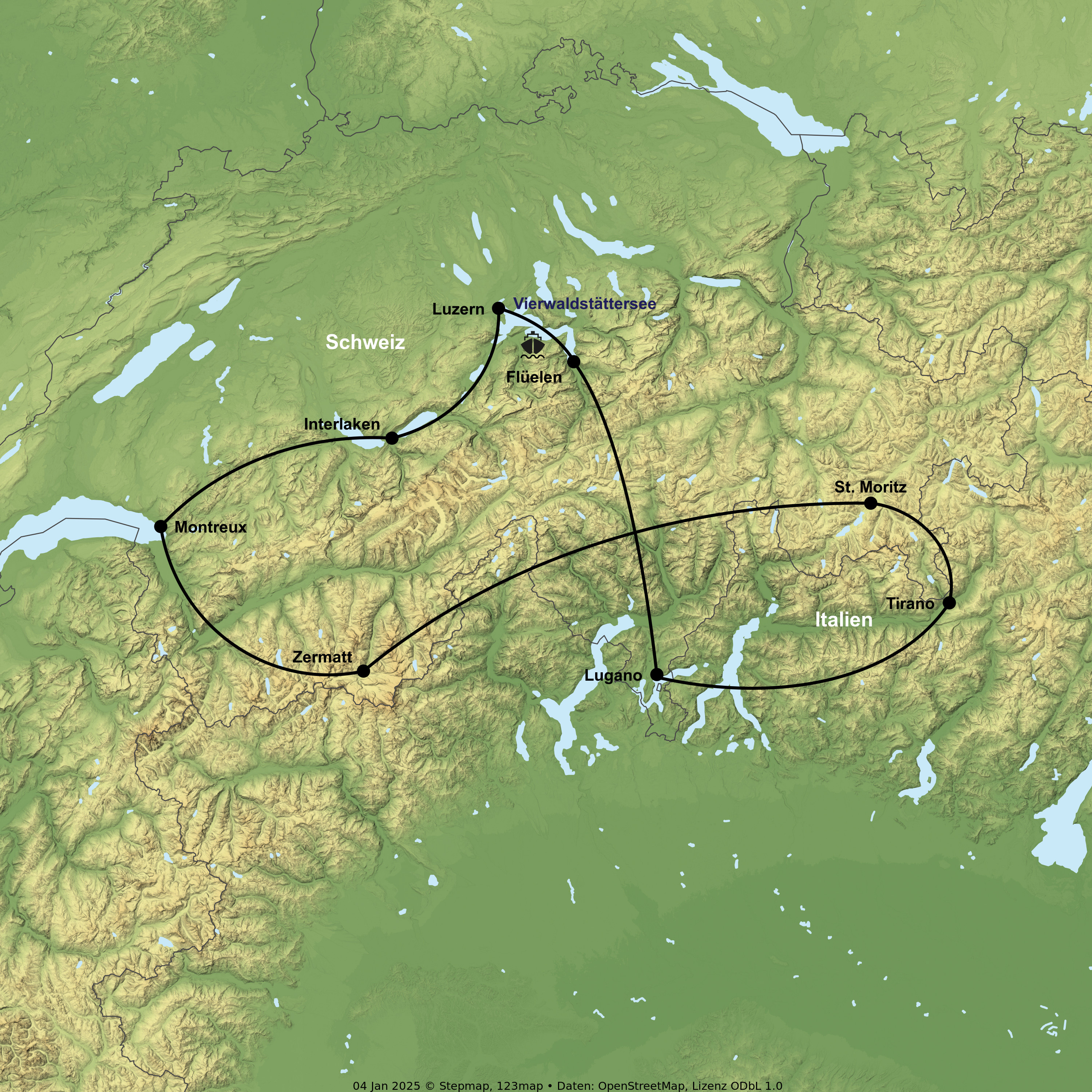 6 Nächte Bahnerlebnisreise durch die Alpen in 3-Sterne-Hotels