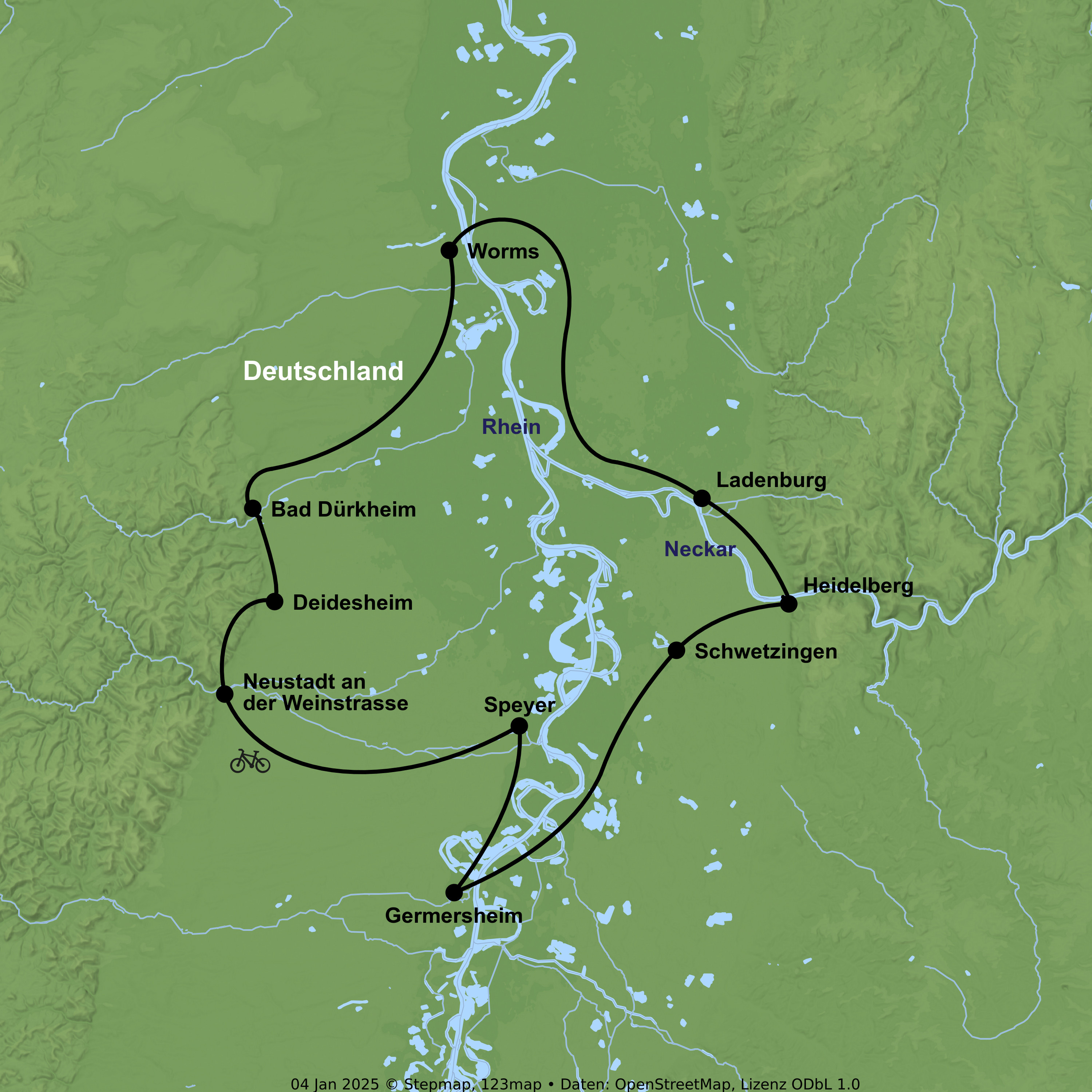 Radromantik von Speyer bis Worms