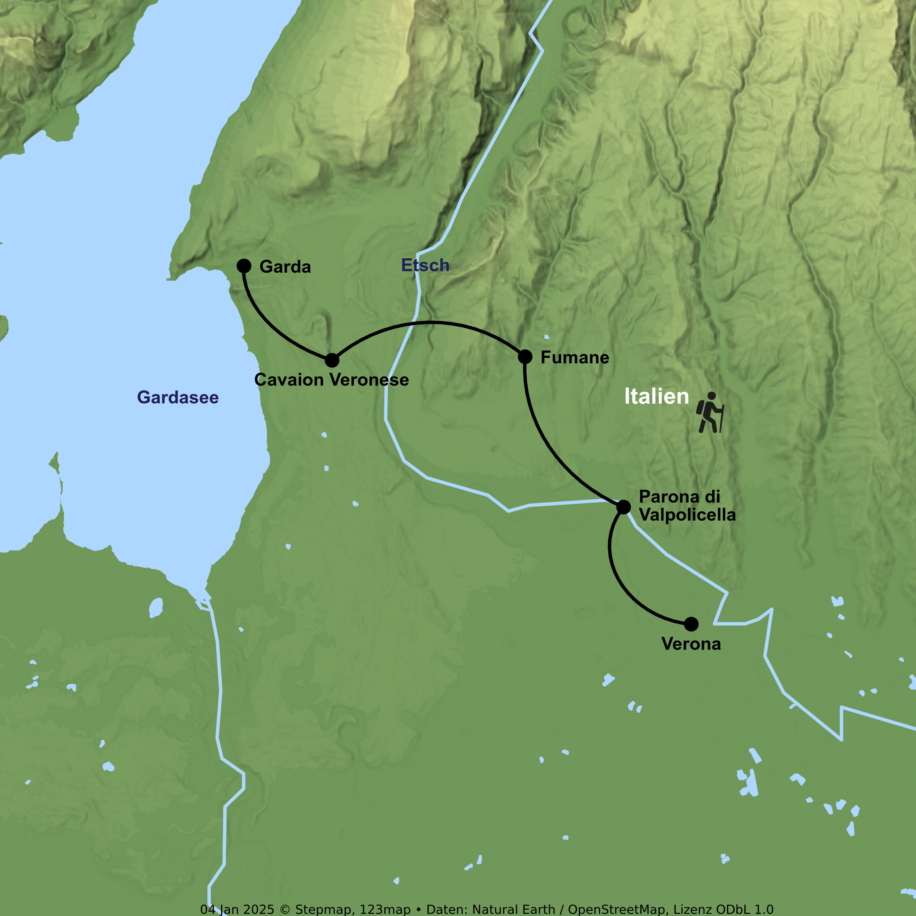 Genusswandern durch Weinberge bis zum Gardasee