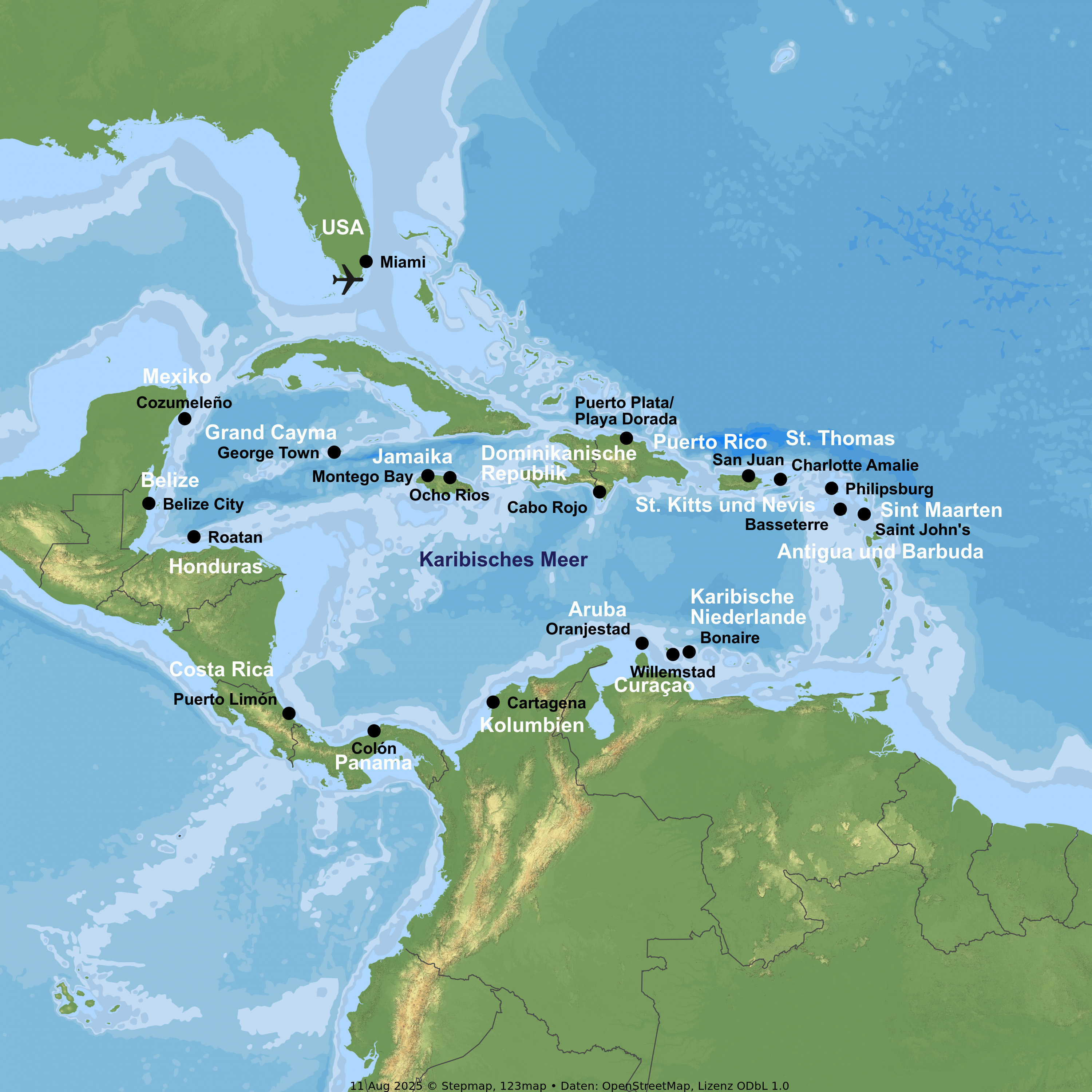 Kreuzfahrt mit der MSC Poesia ab/an Miami