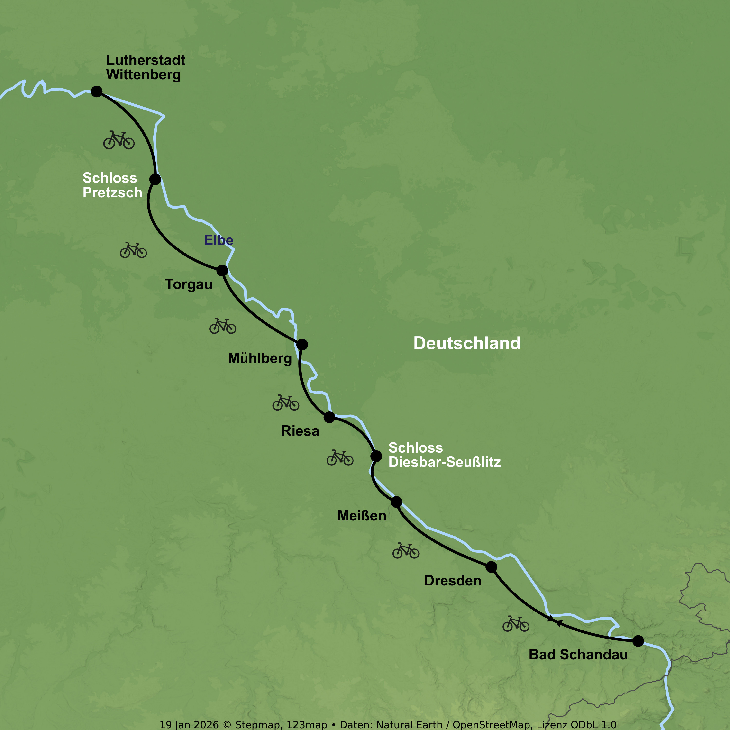 Radreise von Dresden bis Wittenberg