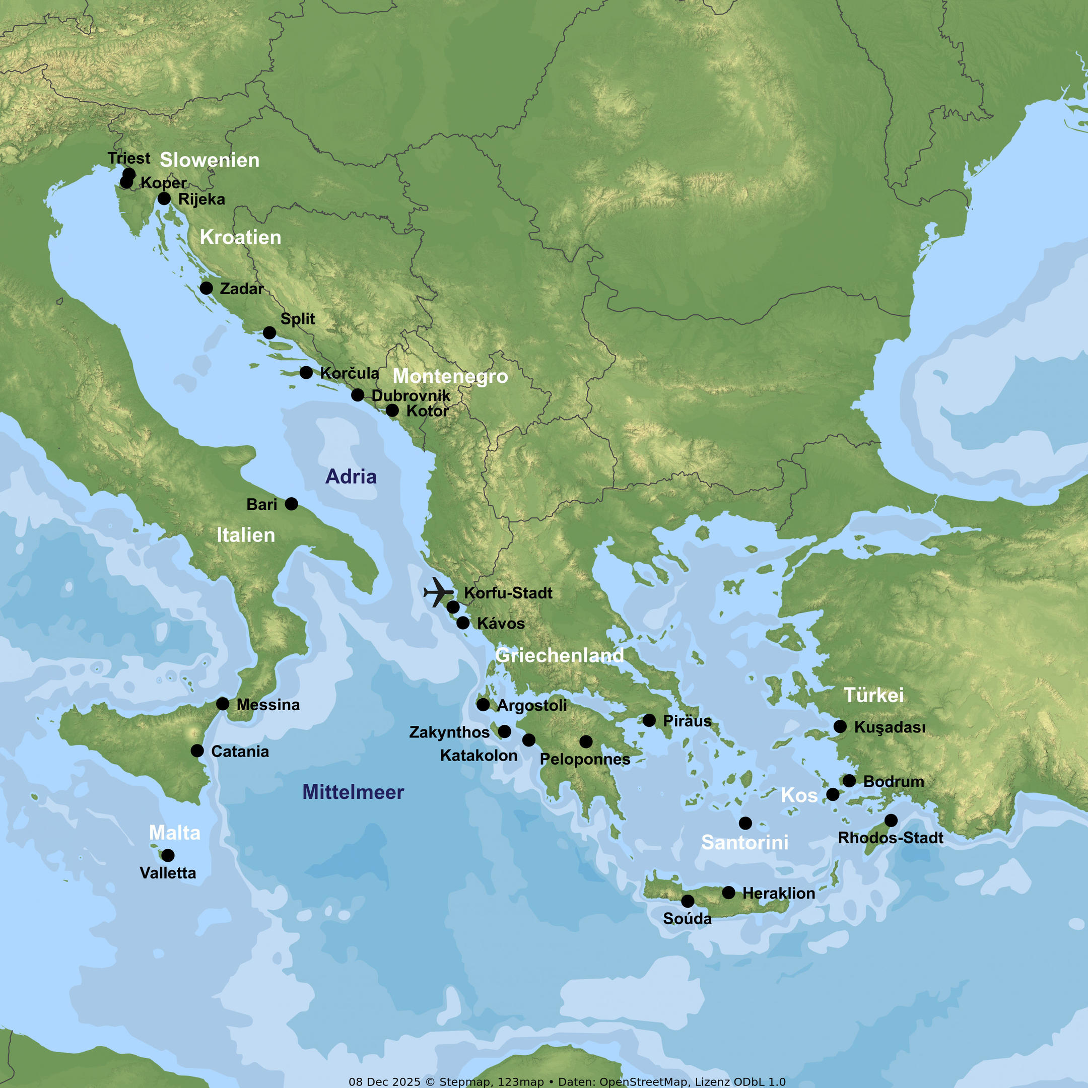 Kreuzfahrt mit AIDAblu ab/an Korfu inkl. 7 Nächte Baden im 5-Sterne-Hotel