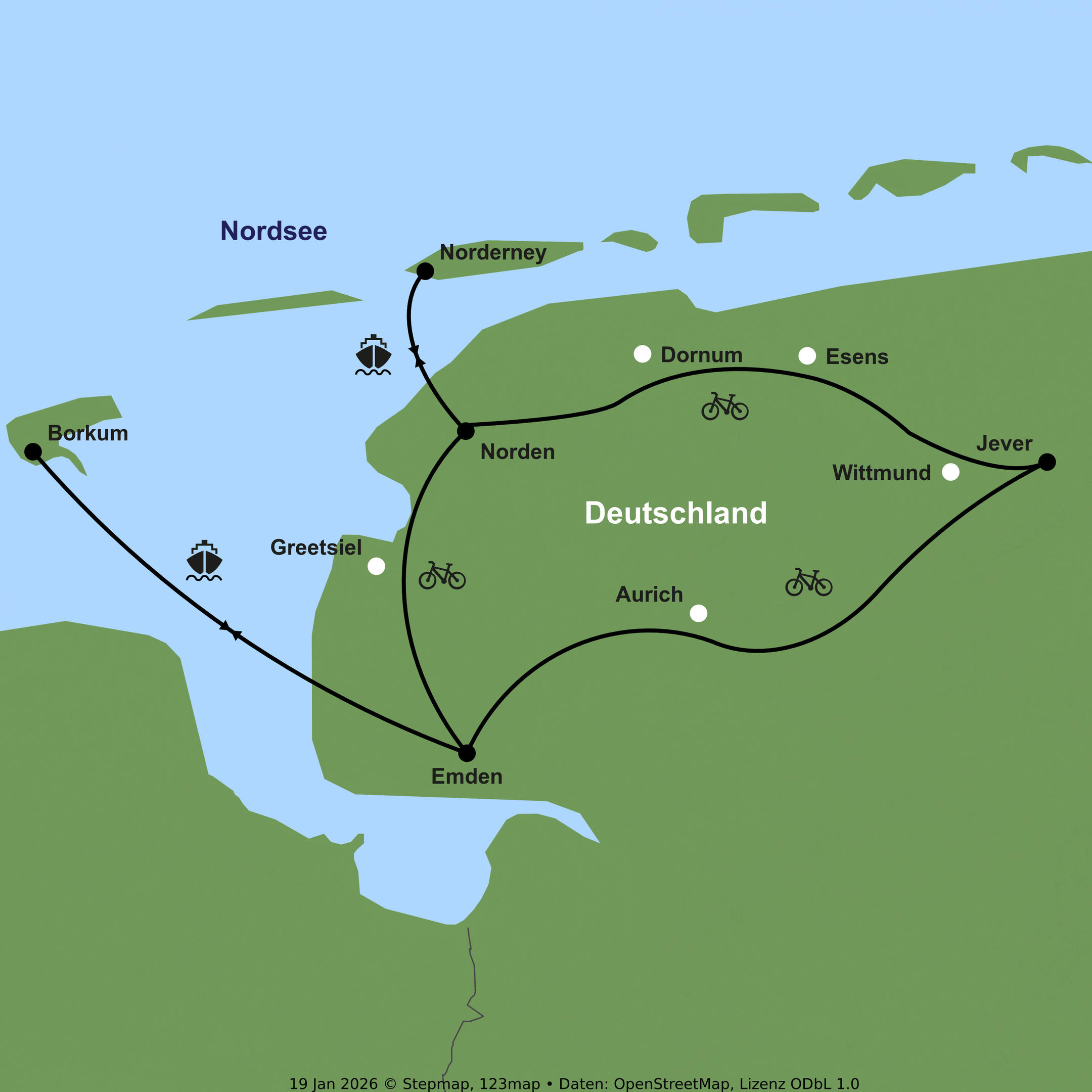 Radreise ab/bis Emden