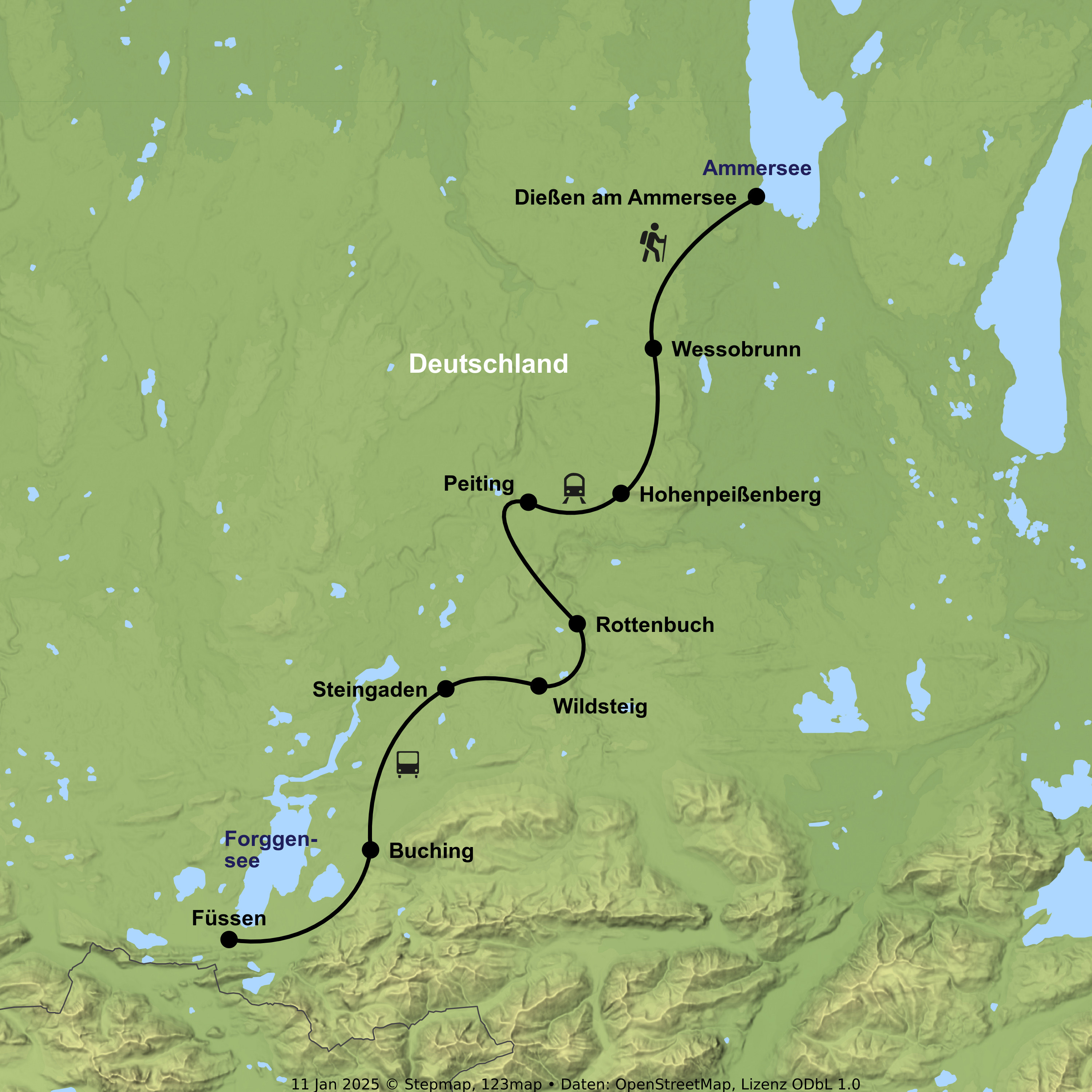 Wanderreise vom Ammersee bis Füssen