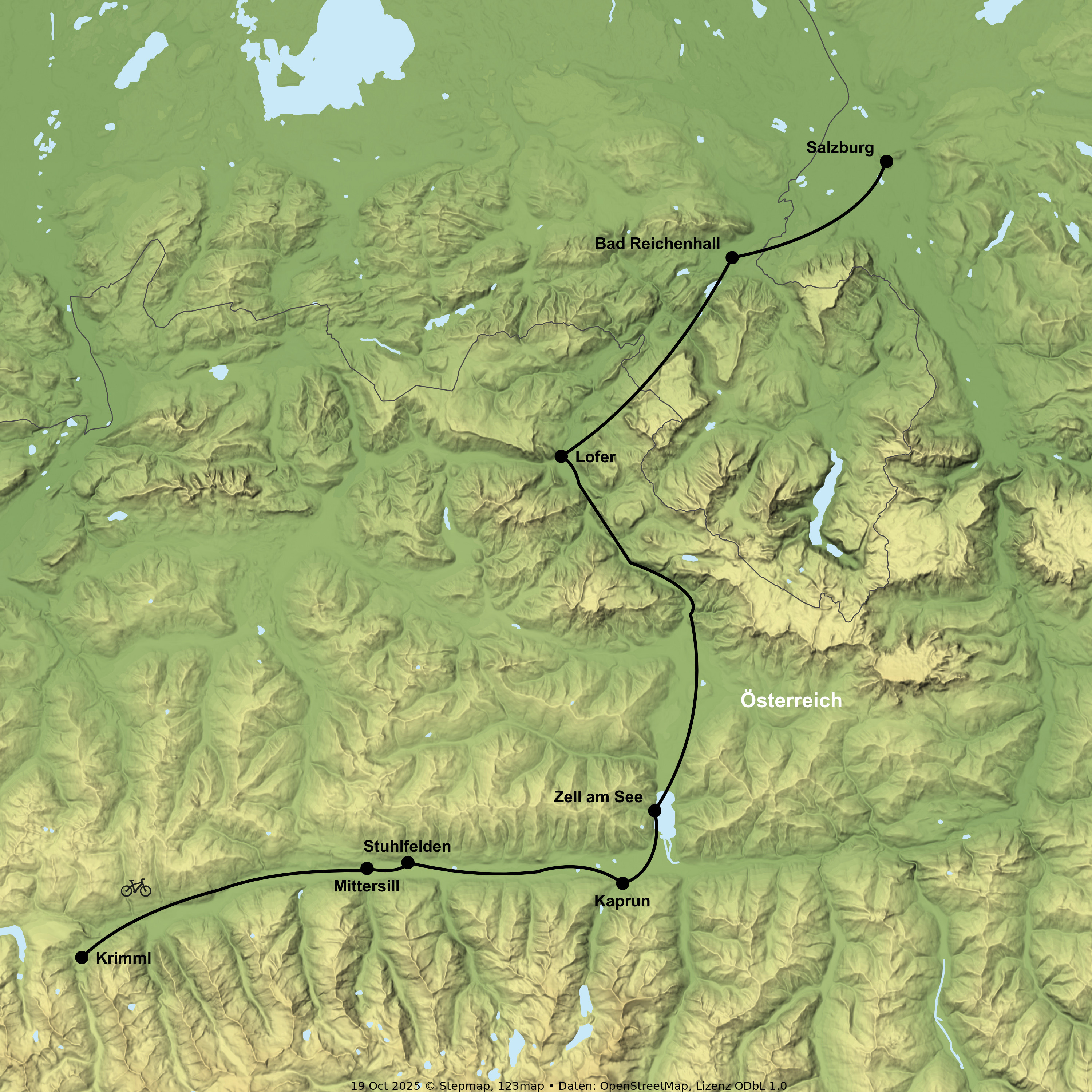 Radreise von Krimml bis Salzburg