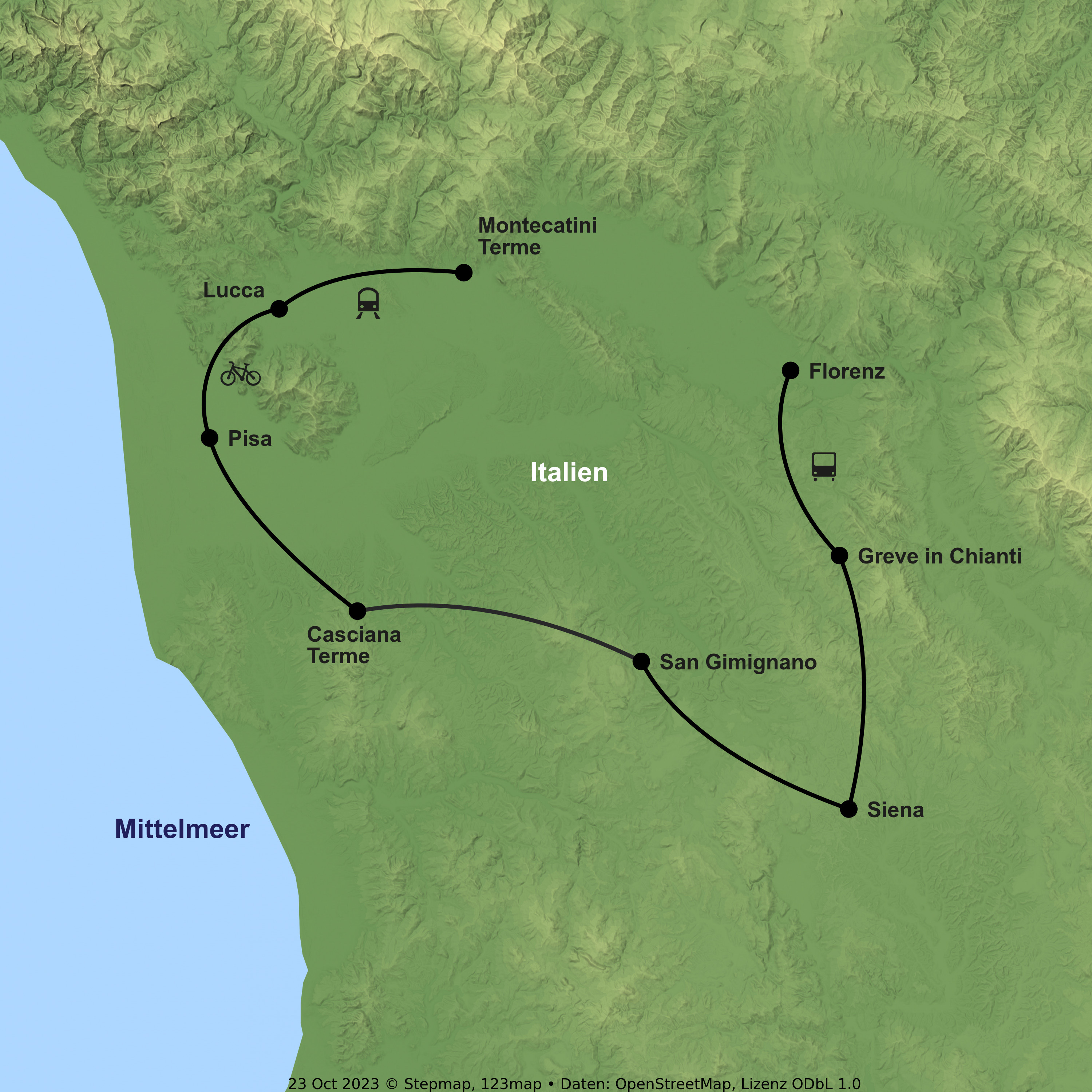Radreise von Montecatini Terme bis Florenz